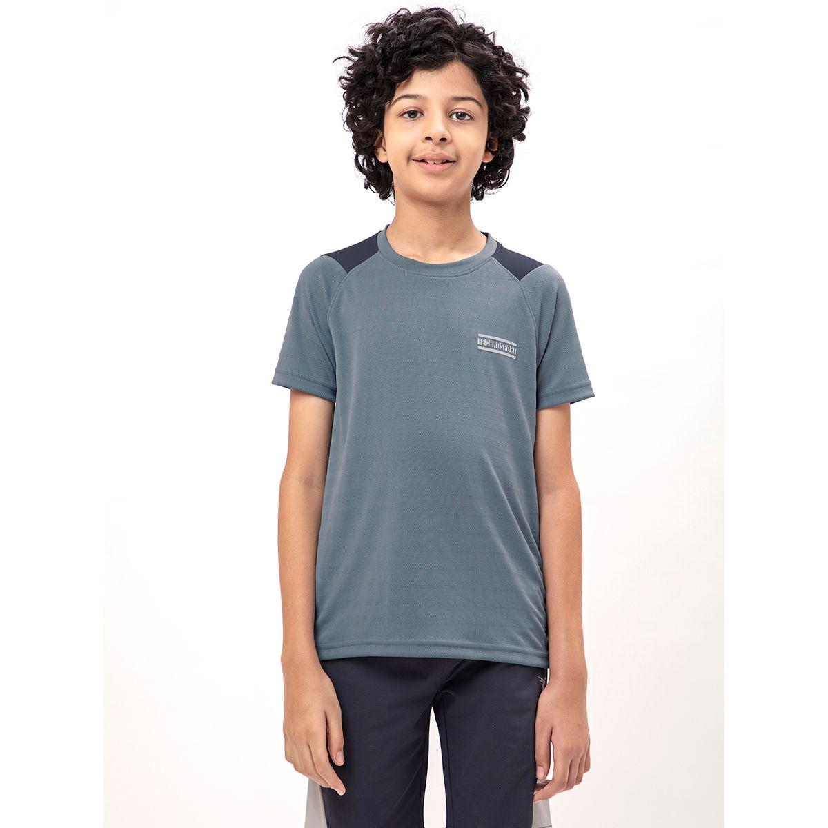 Technosport X Styli  Contrast Panel Round Neck Slim Fit T-Shirt-boys-clothing-tshirtsandpolos-image-1