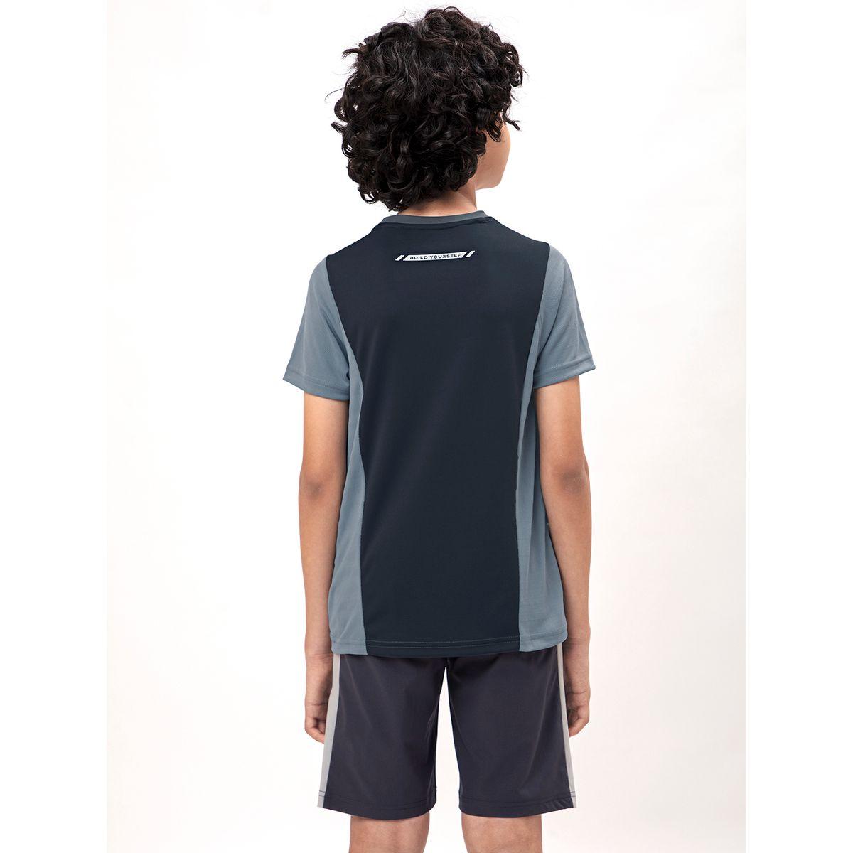 Technosport X Styli  Contrast Panel Round Neck Slim Fit T-Shirt-boys-clothing-tshirtsandpolos-image-2