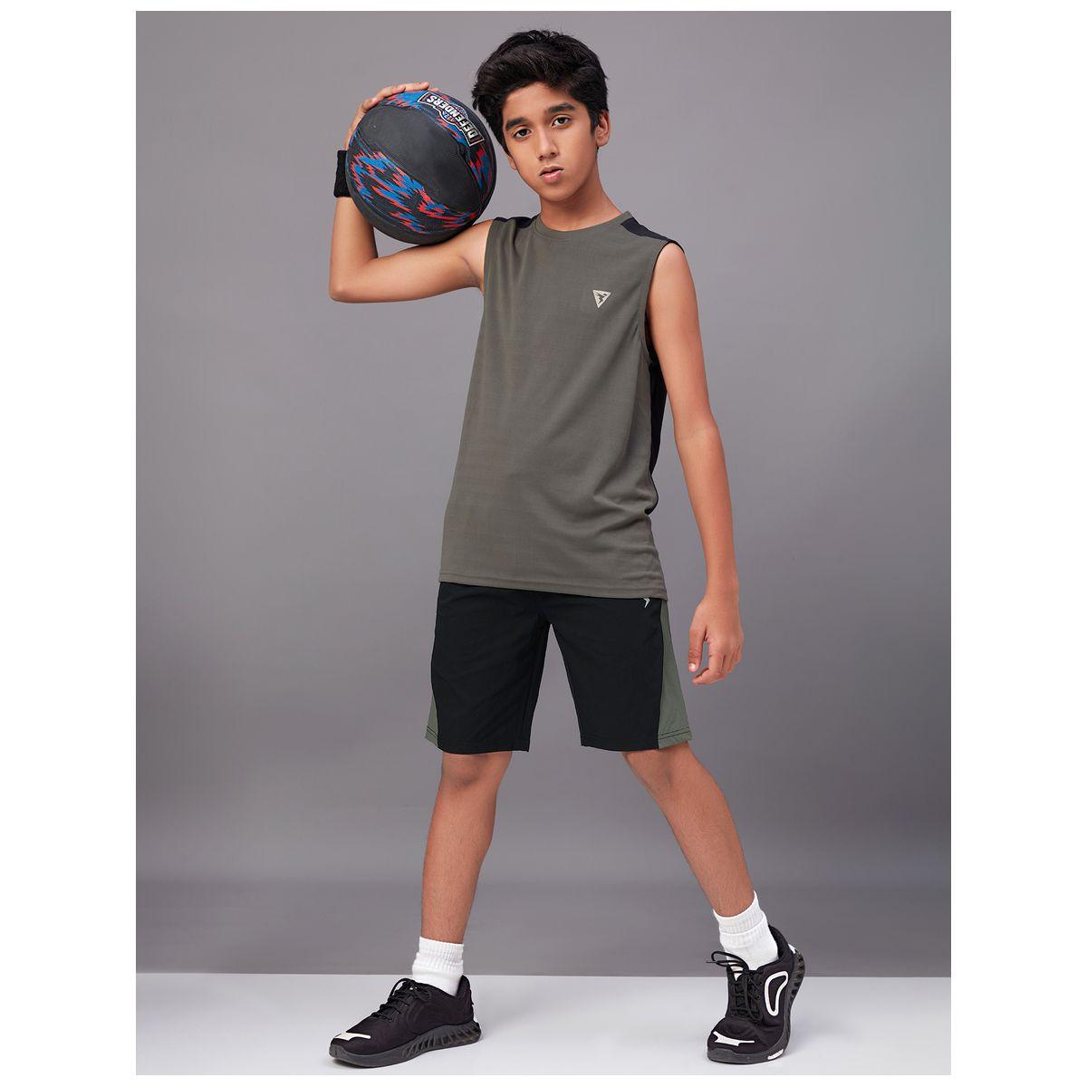 Technosport X Styli  Contrast Side Panel 2-Way Stretch Shorts-boys-clothing-bottoms-shorts-image-8