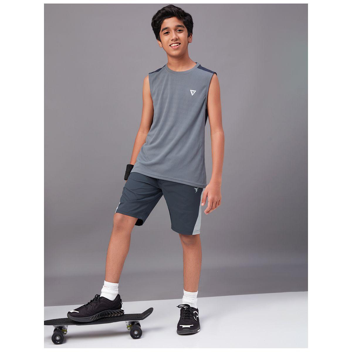 Technosport X Styli  Contrast Side Panel 2-Way Stretch Shorts-boys-clothing-bottoms-shorts-image-8