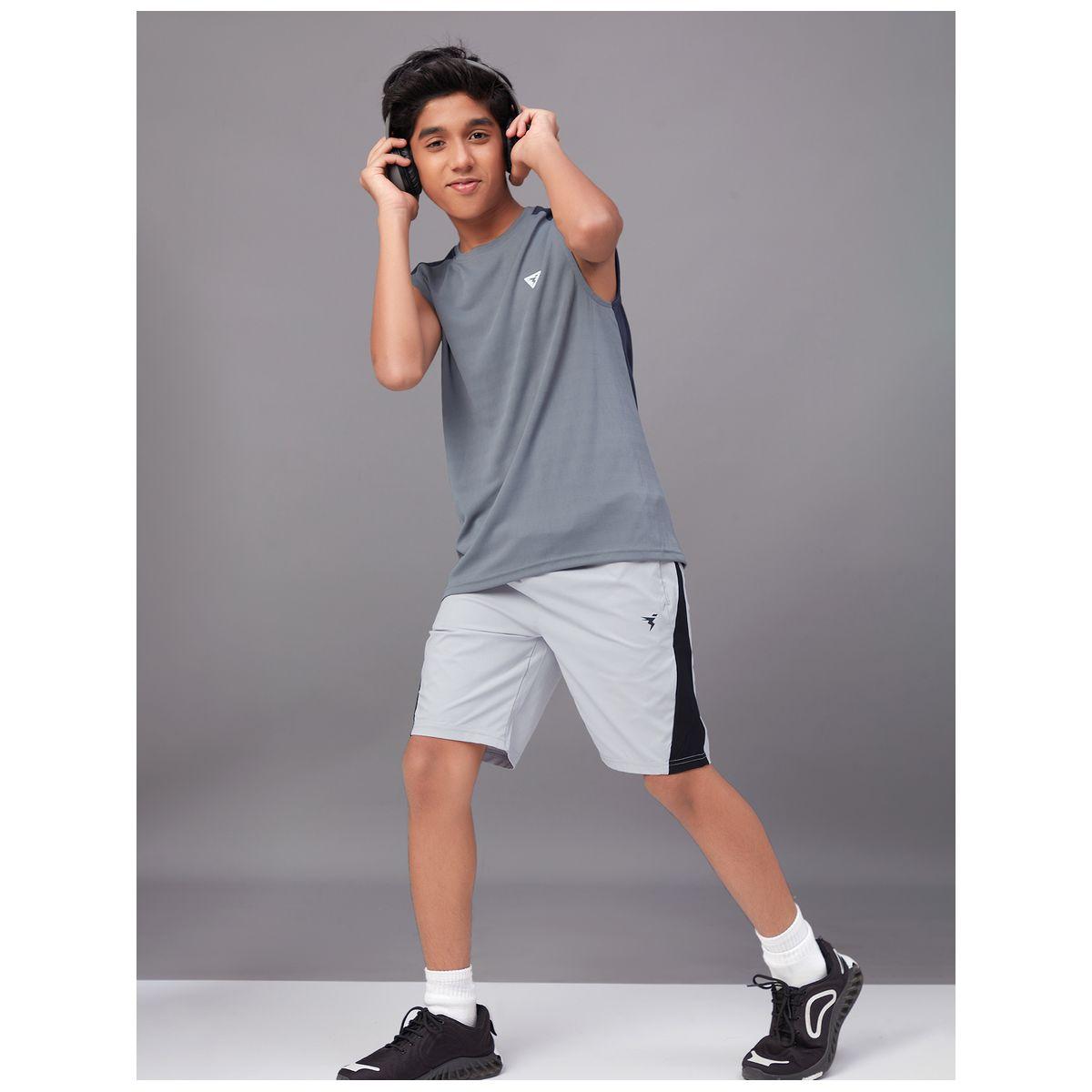 Technosport X Styli  Contrast Side Panel 2-Way Stretch Shorts-boys-clothing-bottoms-shorts-image-8