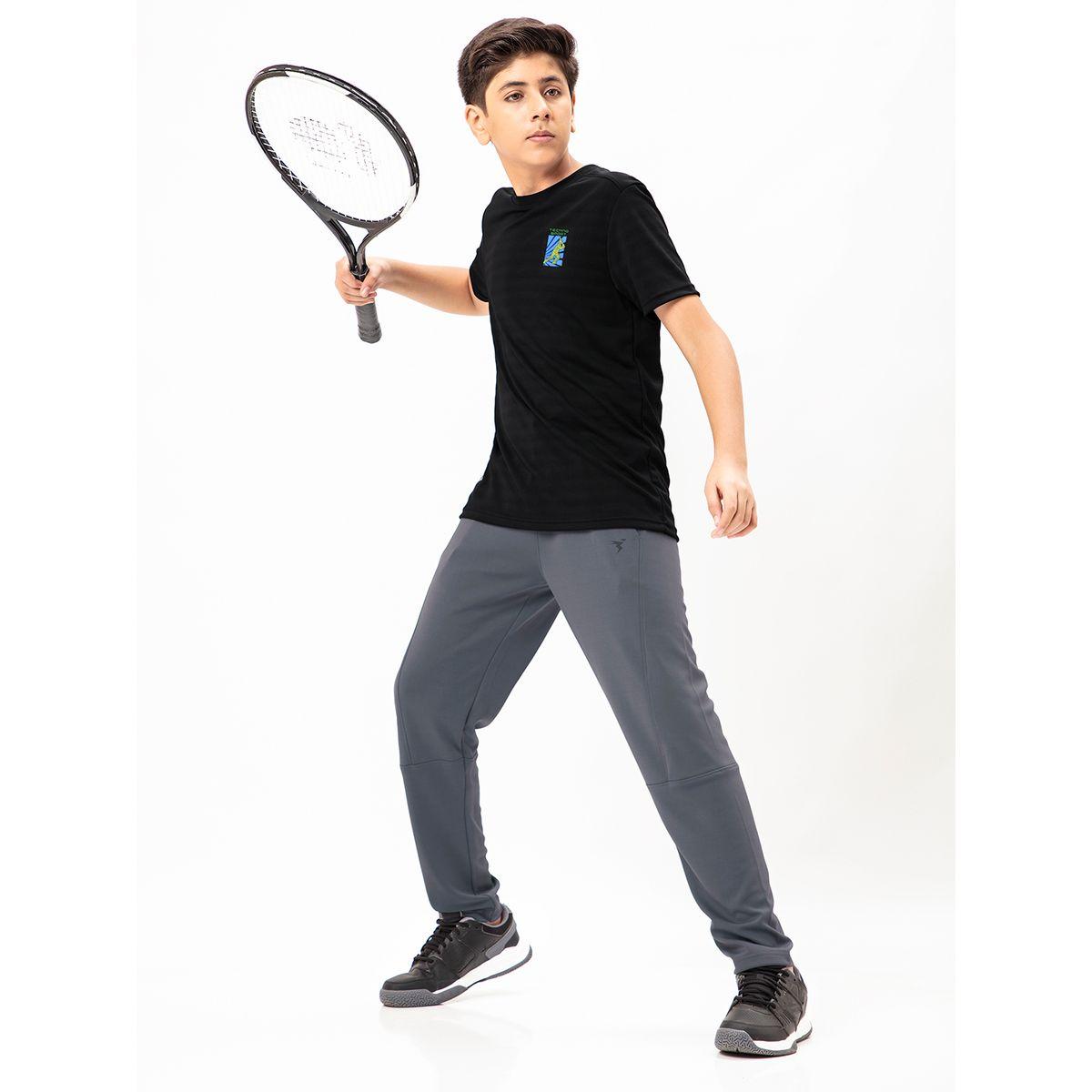 Technosport X Styli  Solid Slim Fit Track Pants with Logo Detail-boys-clothing-sportswear-bottoms-image-9