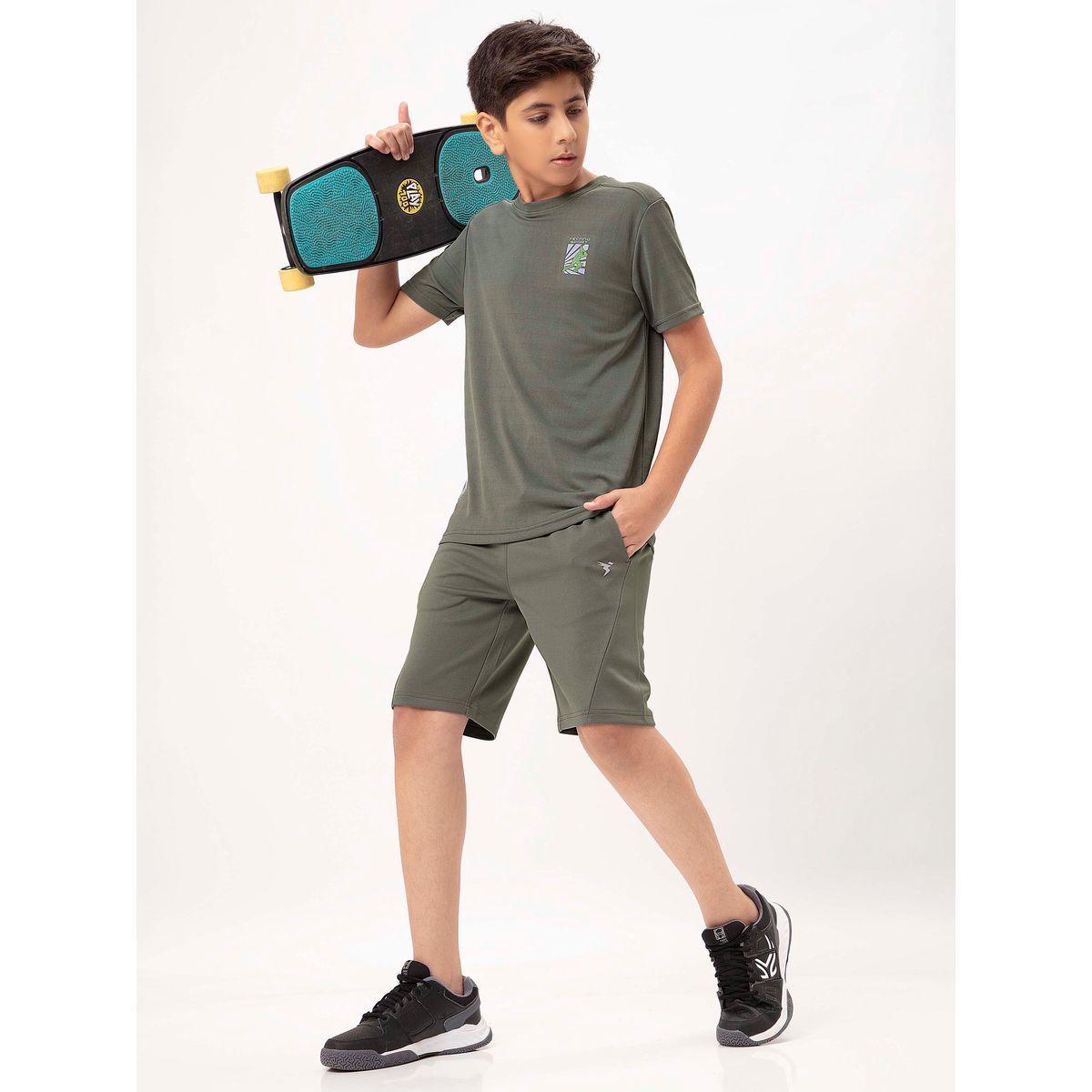 Technosport X Styli  Logo Print Shorts with Drawstring-boys-clothing-bottoms-shorts-image-6