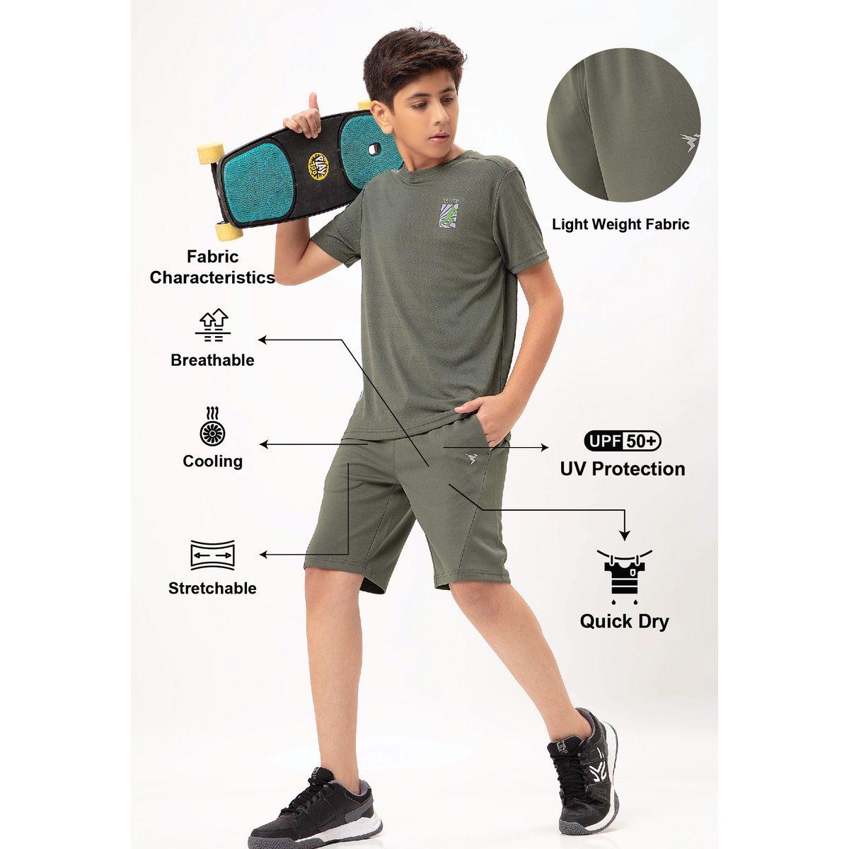 Technosport X Styli  Logo Print Shorts with Drawstring-boys-clothing-bottoms-shorts-image-7