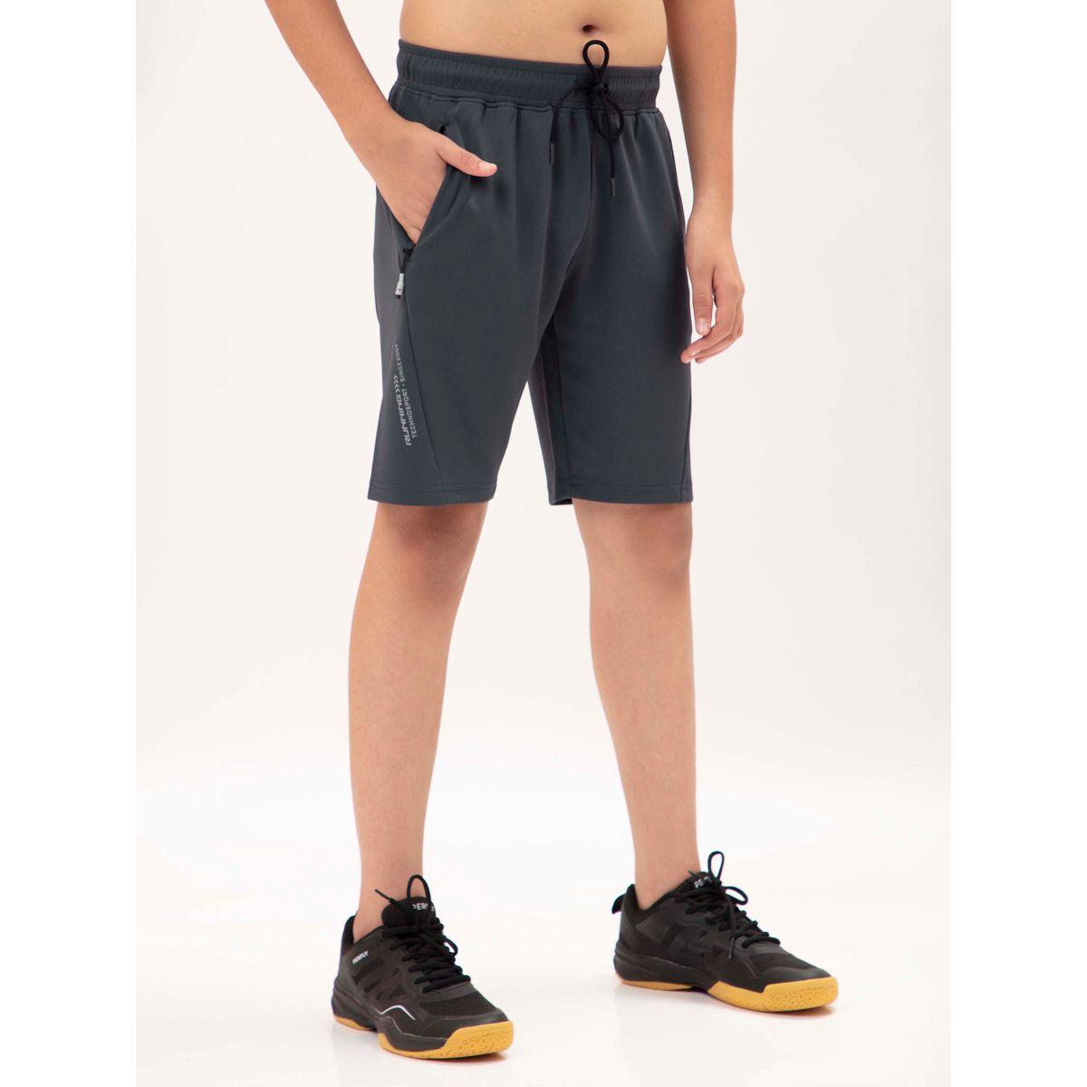 Technosport X Styli  Logo Print Shorts with Drawstring-boys-clothing-bottoms-shorts-image-4