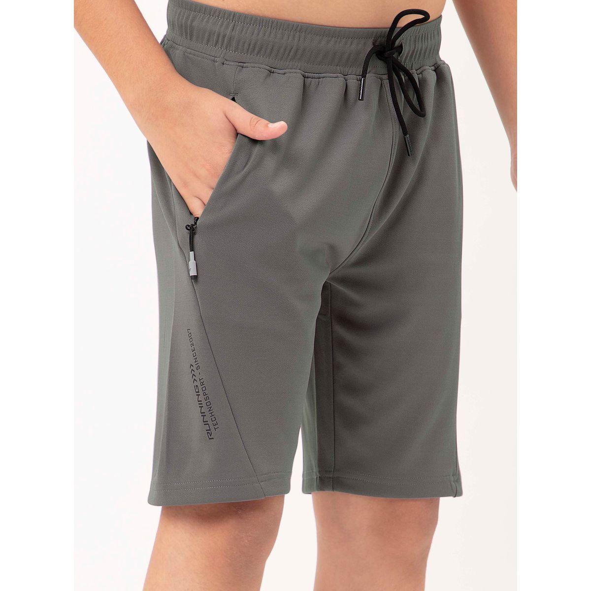 Technosport X Styli  Logo Print Shorts with Drawstring-boys-clothing-bottoms-shorts-image-4