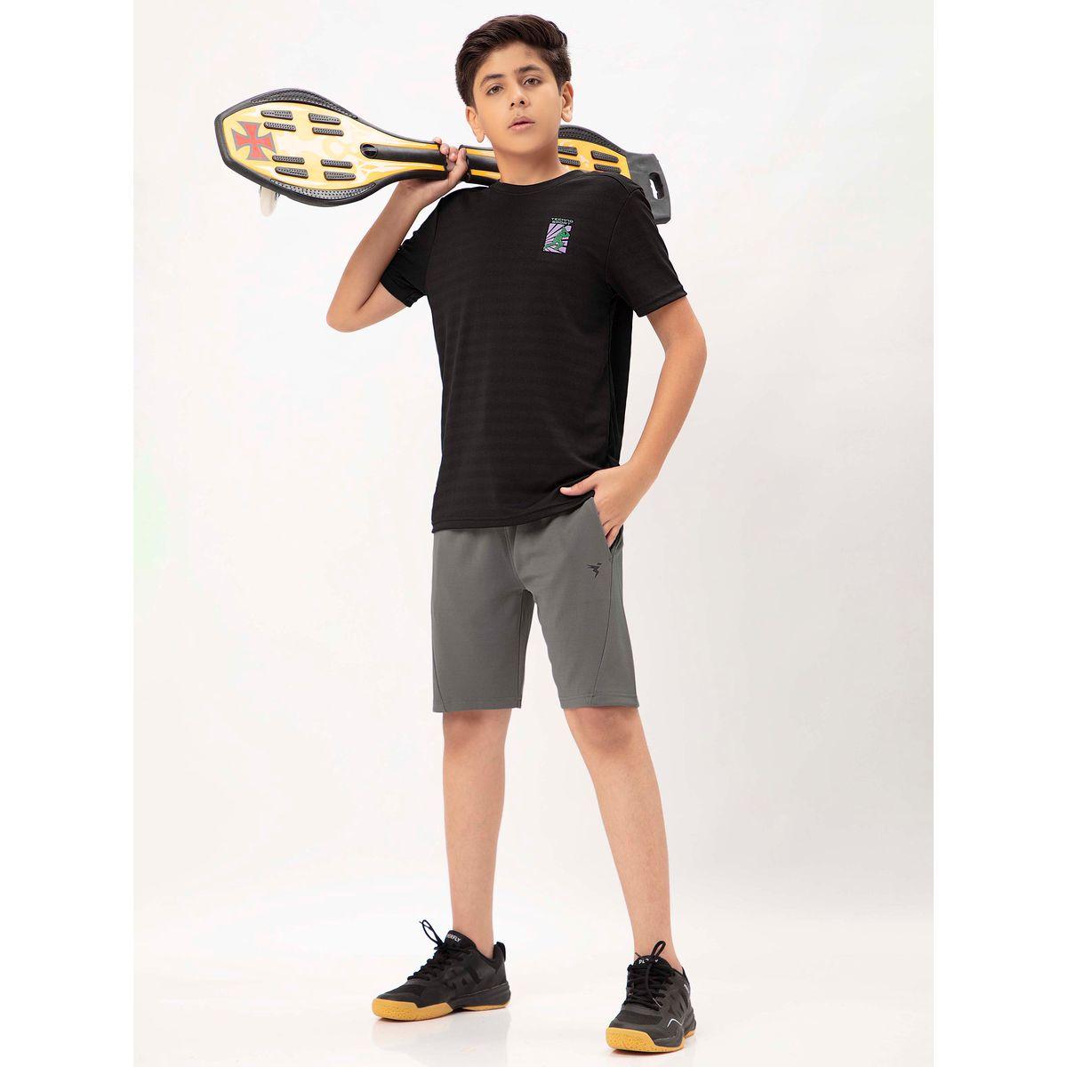 Technosport X Styli  Logo Print Shorts with Drawstring-boys-clothing-bottoms-shorts-image-6
