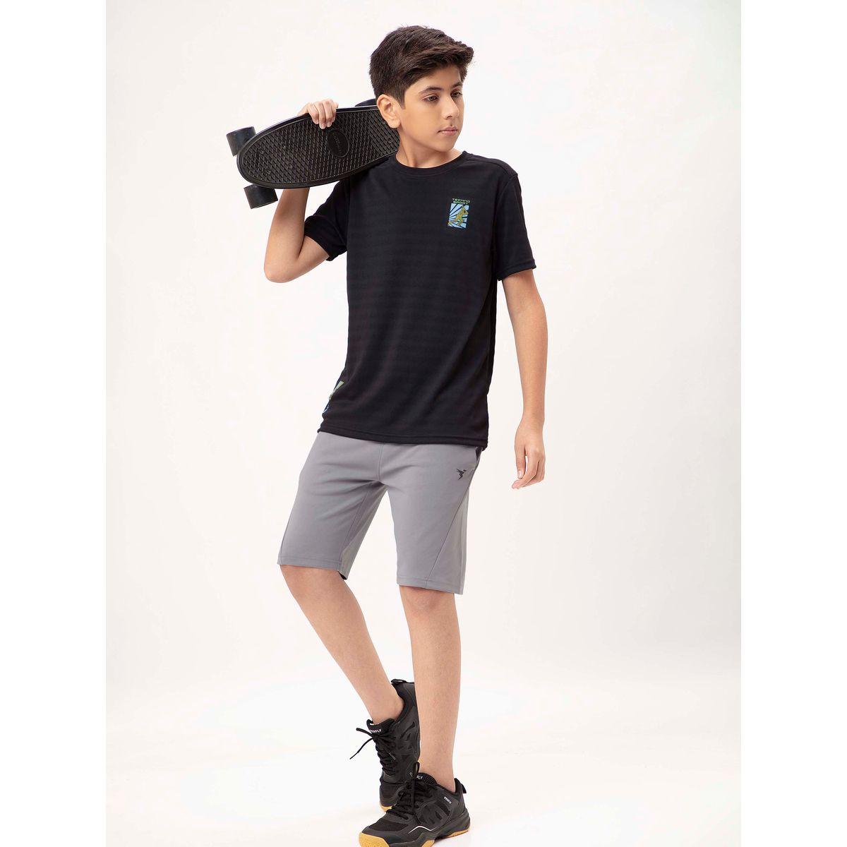 Technosport X Styli  Logo Print Shorts with Drawstring-boys-clothing-bottoms-shorts-image-6