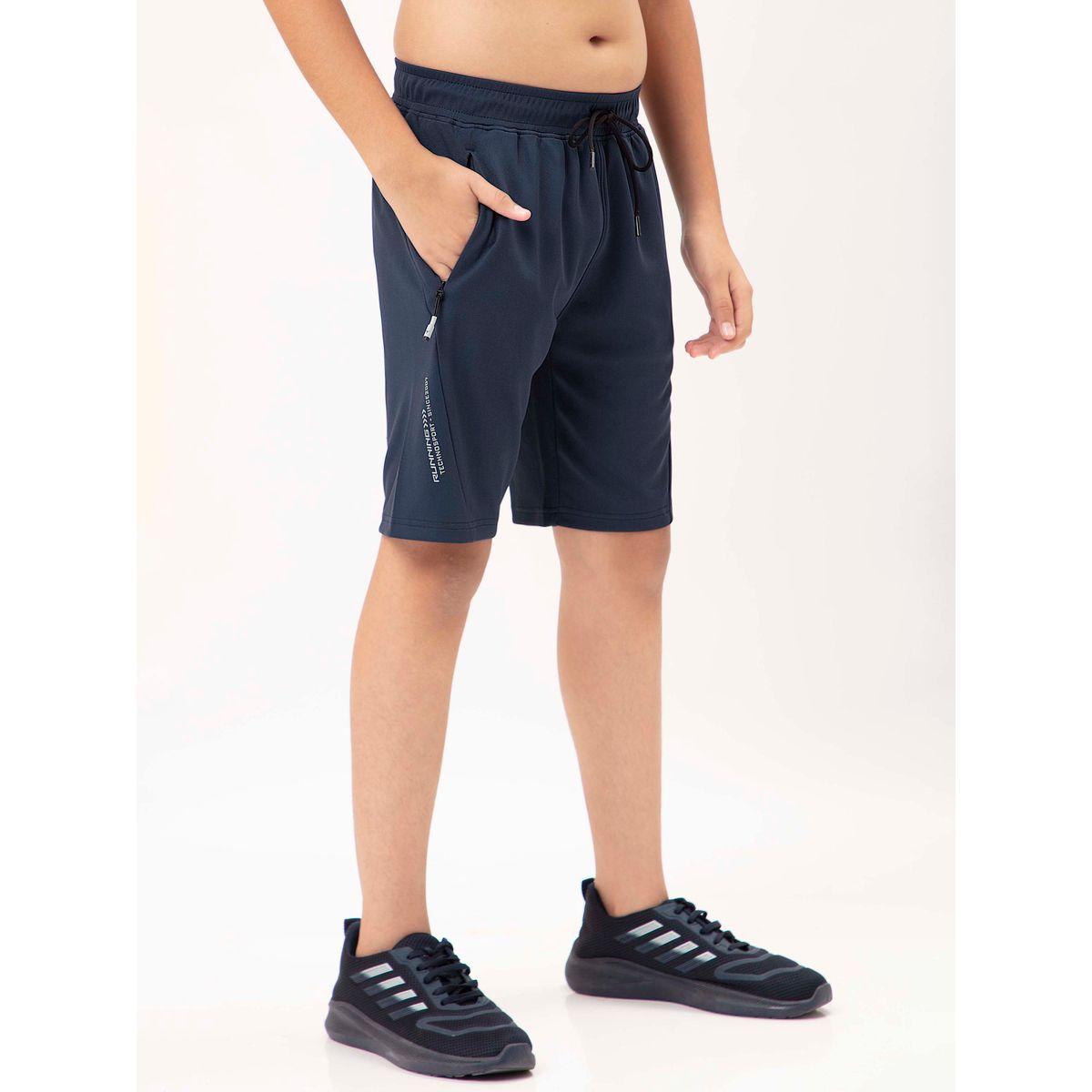 Technosport X Styli  Logo Print Shorts with Drawstring-boys-clothing-bottoms-shorts-image-4