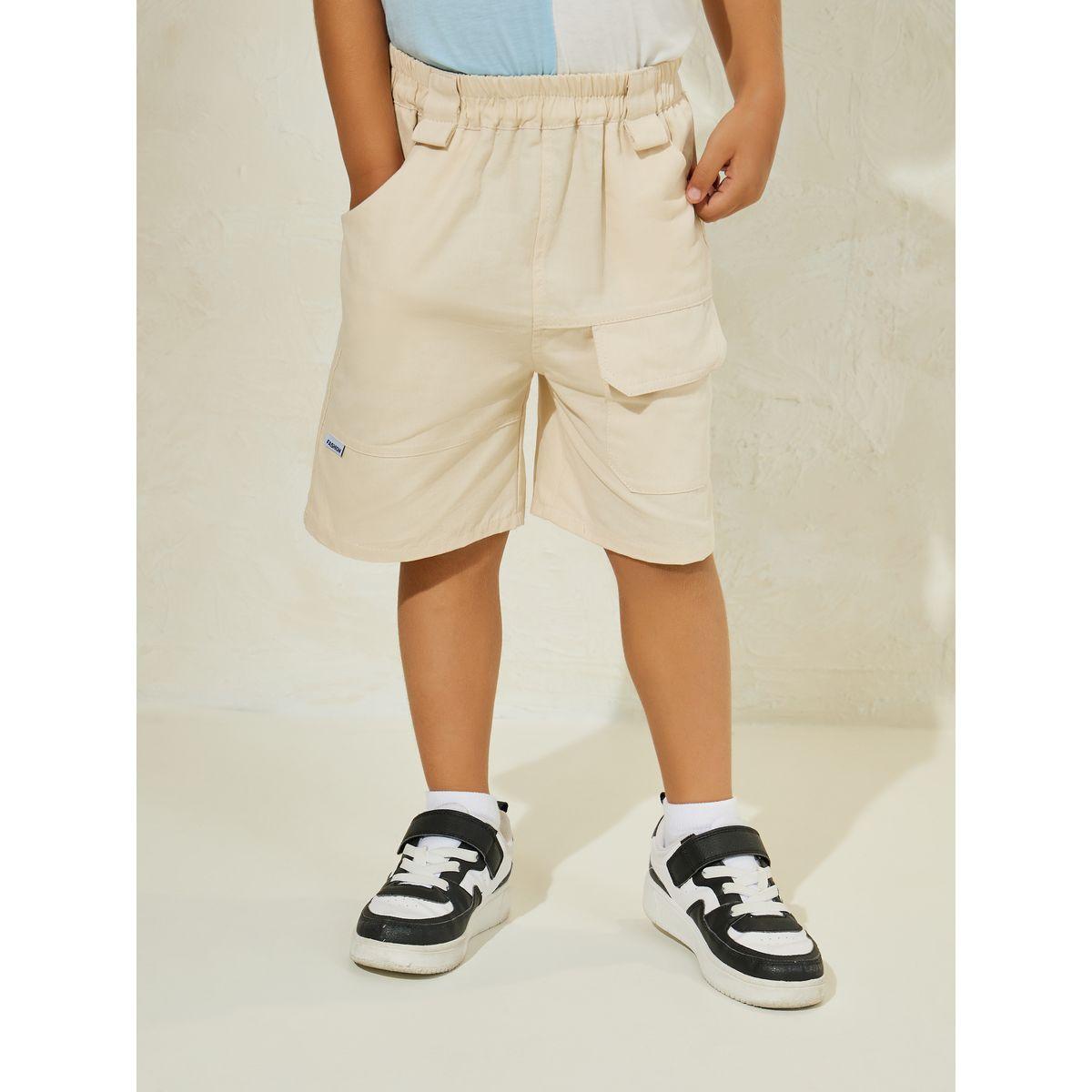 Styli Solid Front Pocket Cargo Shorts-boys-clothing-bottoms-shorts-image-1