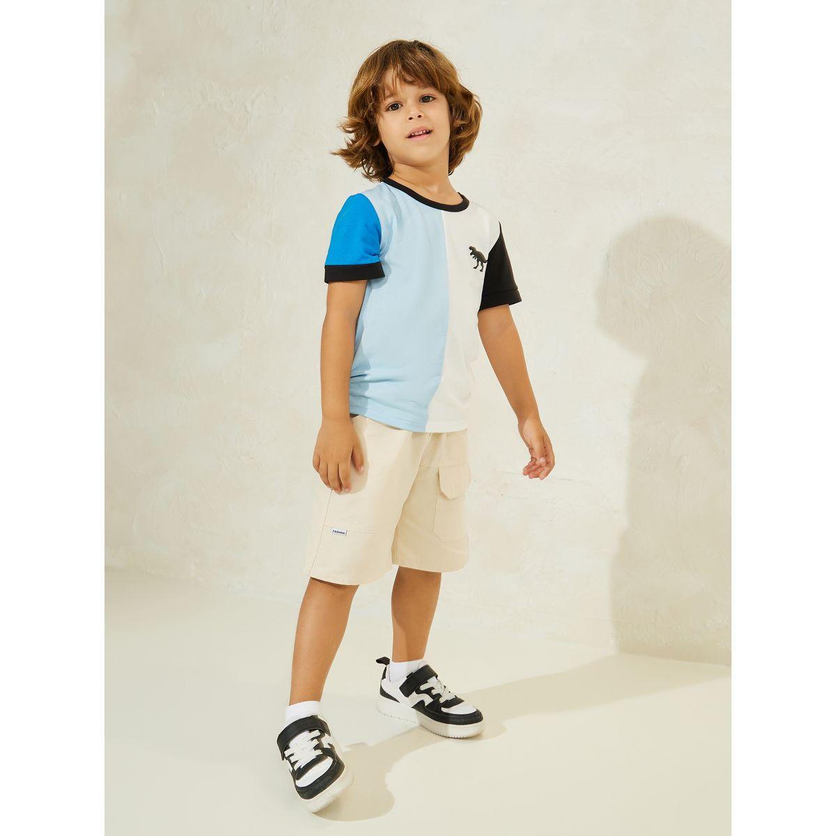 Styli Solid Front Pocket Cargo Shorts-boys-clothing-bottoms-shorts-image-2