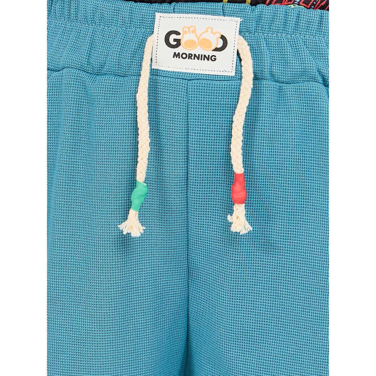 Styli Solid Waist Tie With Patch Detail Short-boys-clothing-bottoms-shorts-image-3