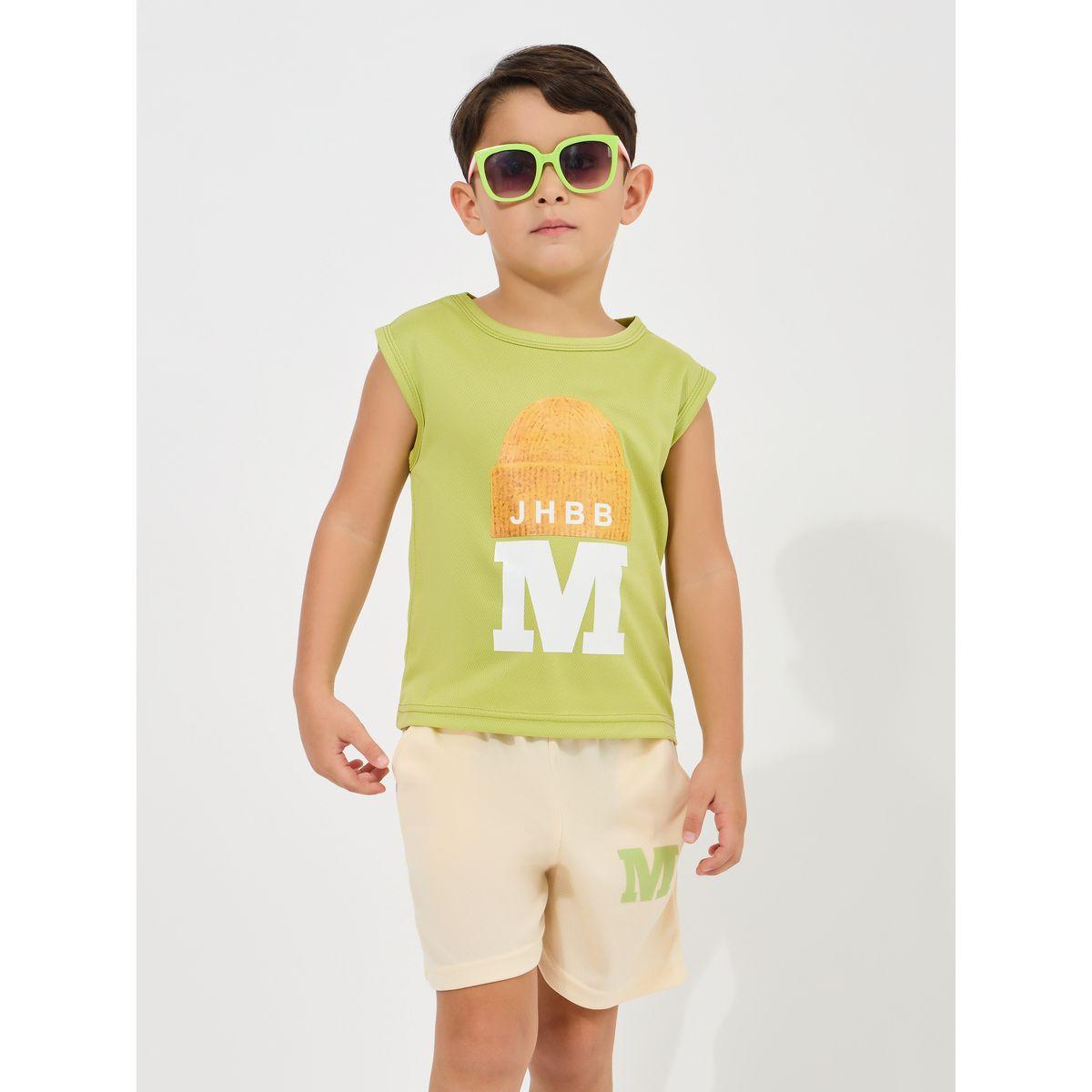 مجموعة من شورت مع تيشيرت كت بطبعة جرافيك-boys-clothing-setsandcoords-image-2