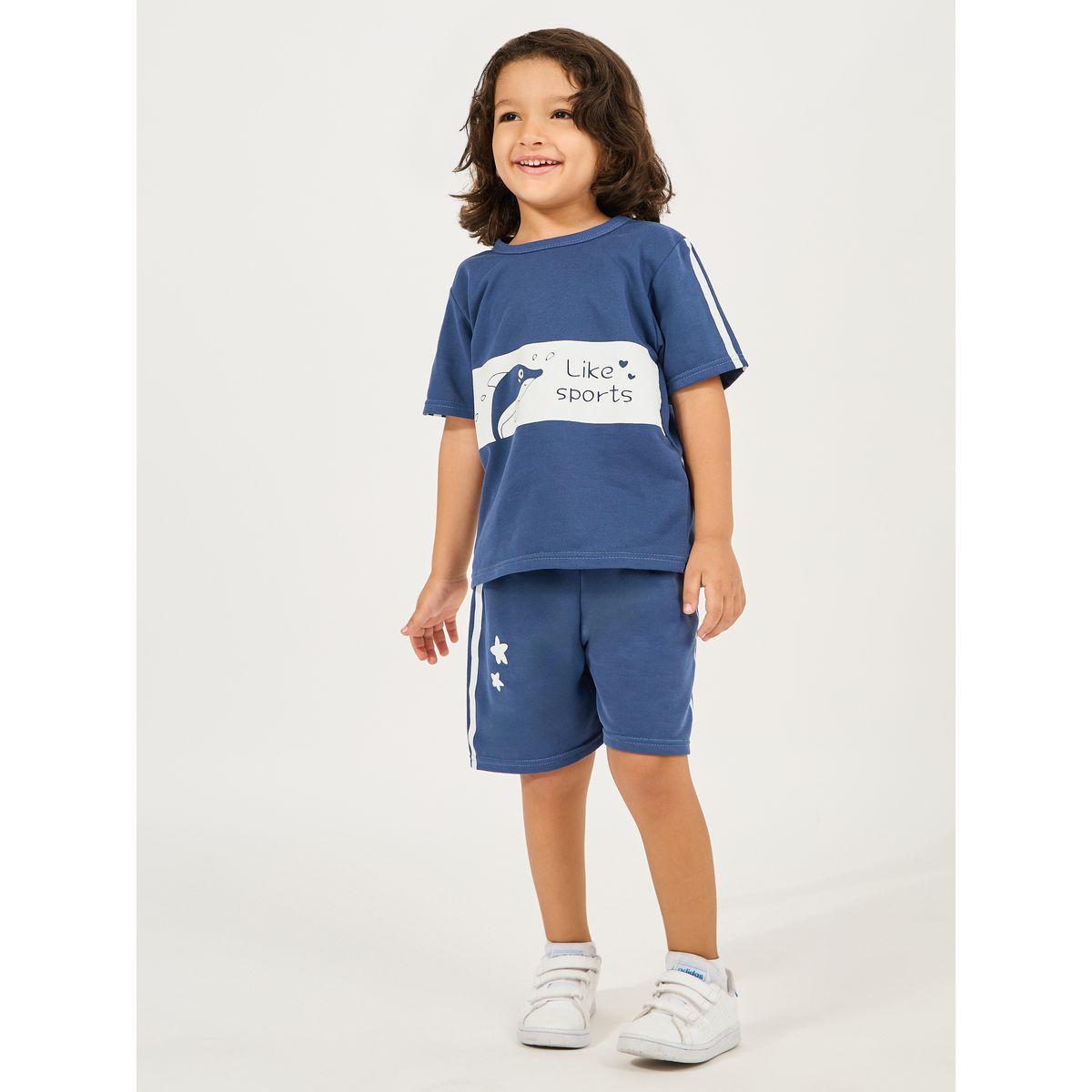 Styli  Color Block Printed T-Shirt & Short Set-boys-clothing-setsandcoords-image-1