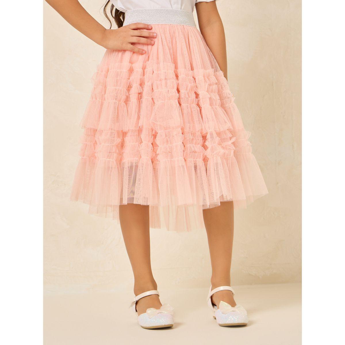 Styli Ruffled Mesh Skirt-girls-clothing-bottoms-skirts-image-1