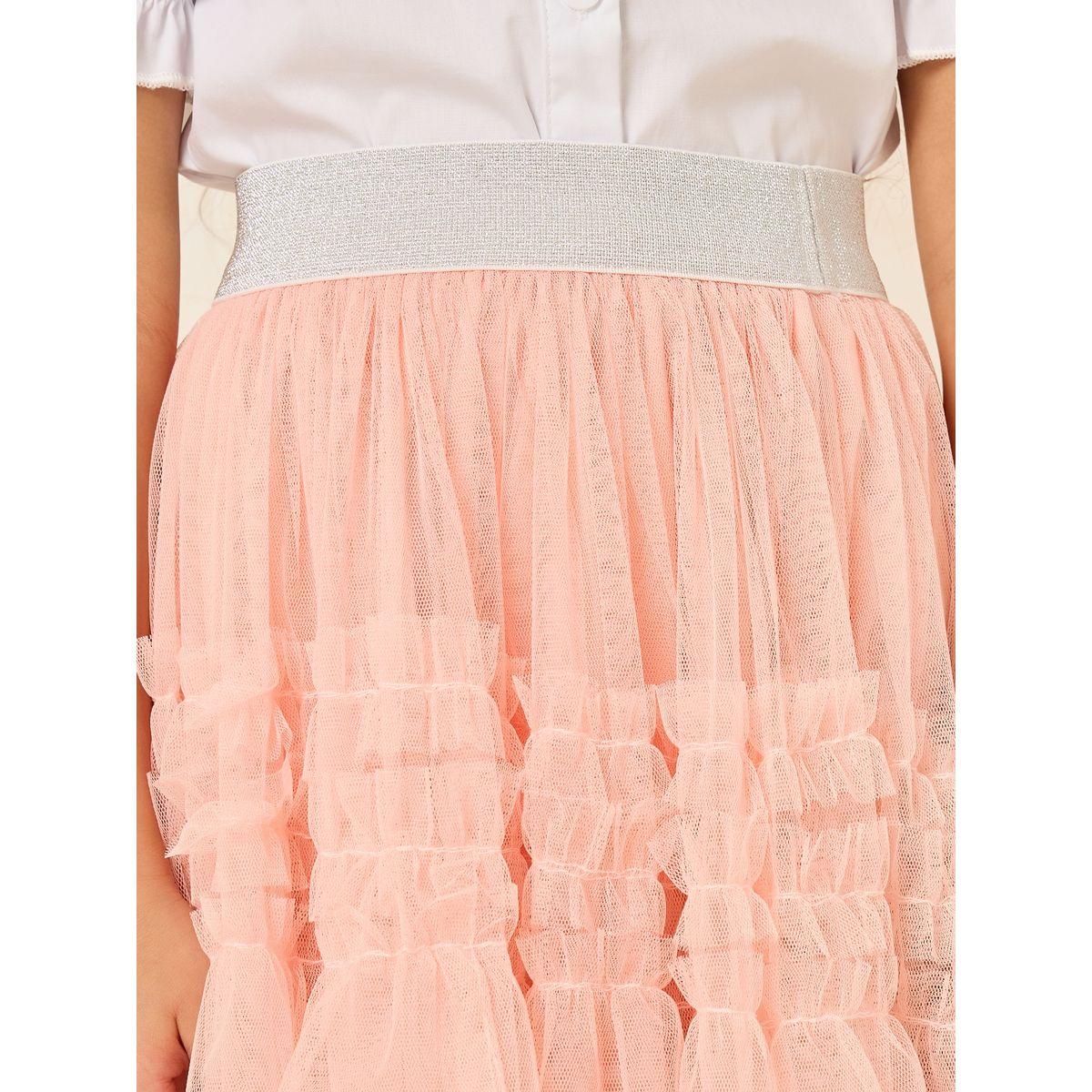Styli Ruffled Mesh Skirt-girls-clothing-bottoms-skirts-image-3