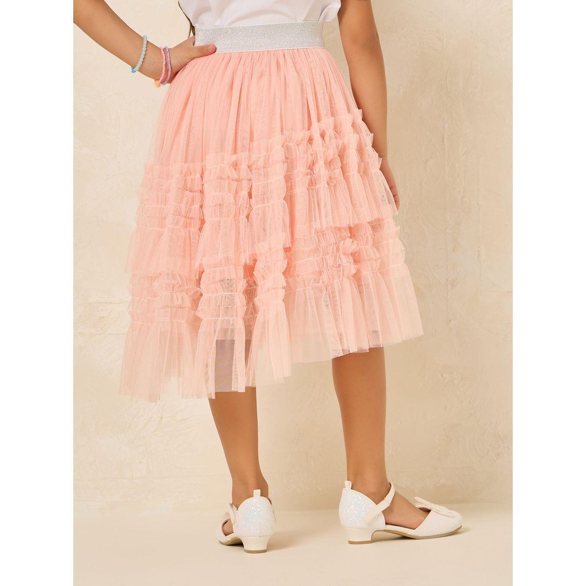 Styli Ruffled Mesh Skirt-girls-clothing-bottoms-skirts-image-4