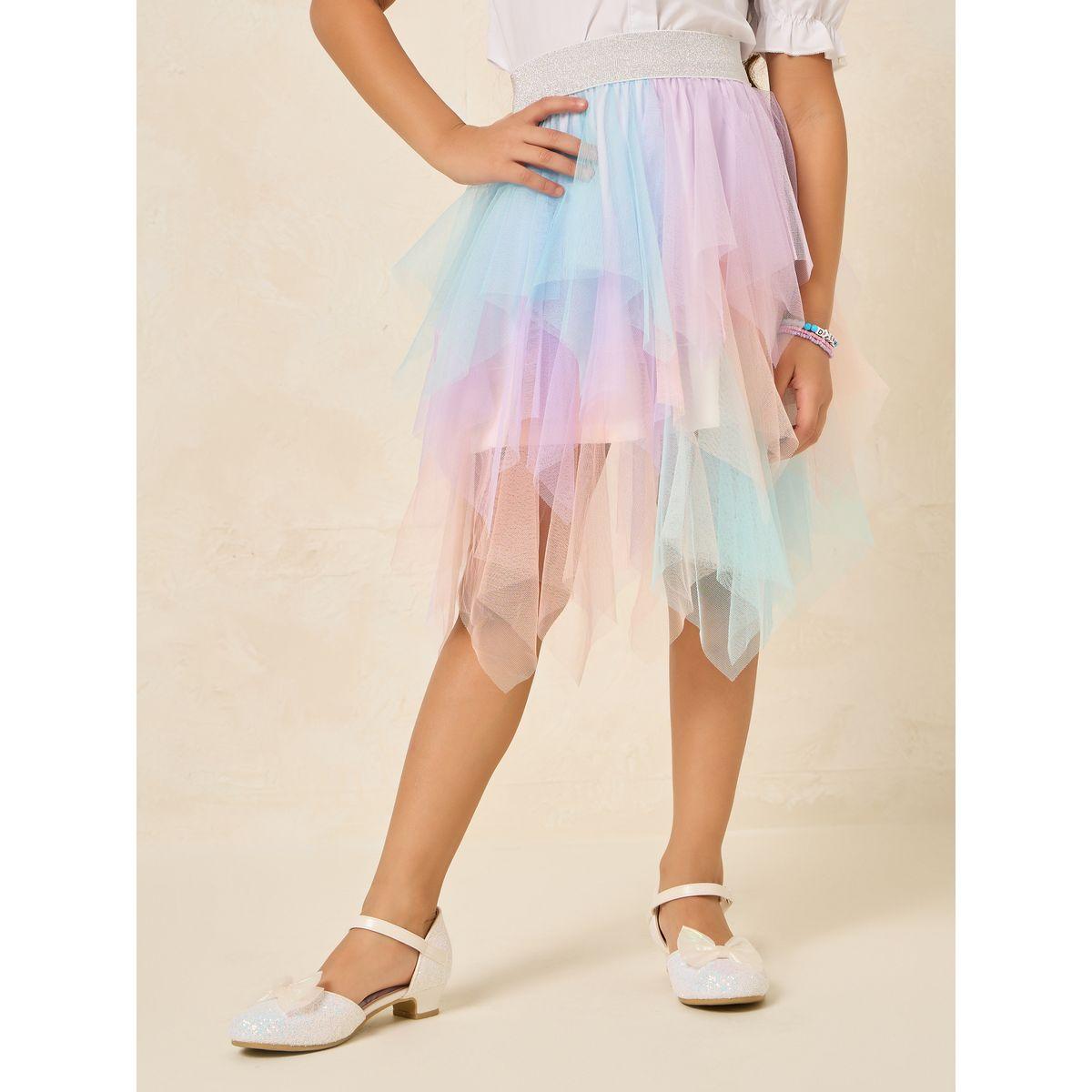 Styli Asymmetric Hem Layered Mesh Skirt-girls-clothing-bottoms-skirts-image-1