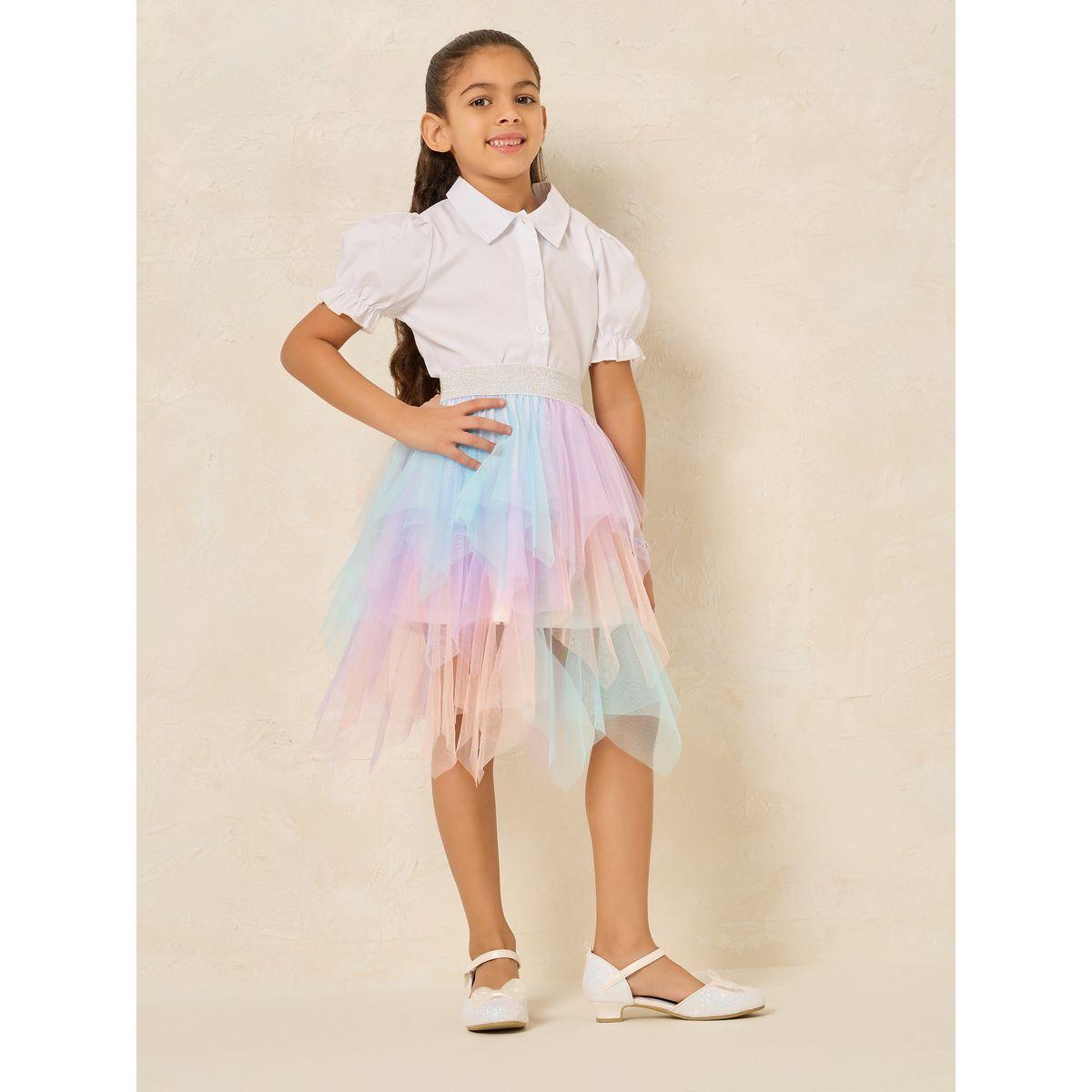 Styli Asymmetric Hem Layered Mesh Skirt-girls-clothing-bottoms-skirts-image-2