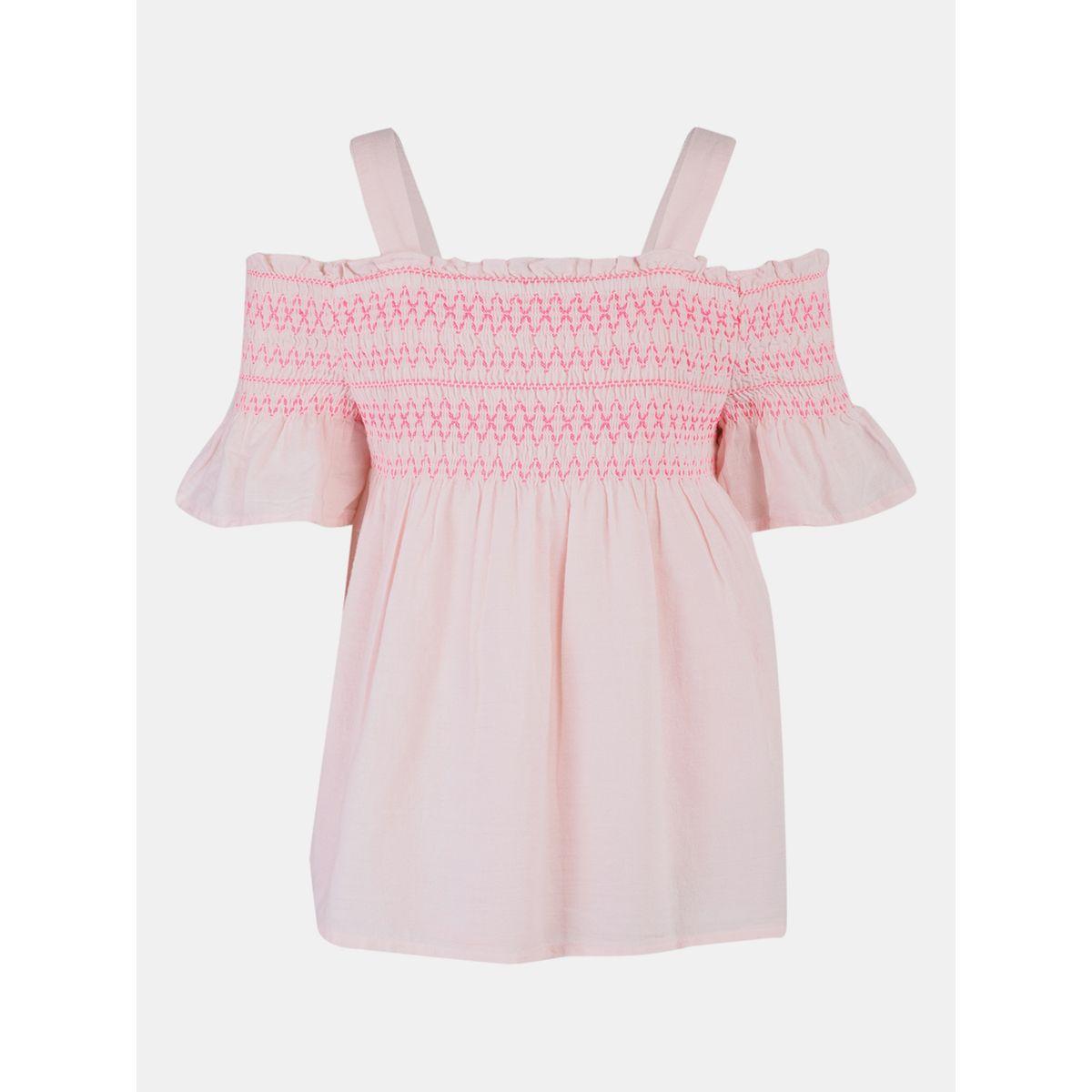 Styli Embroidered Cold Shoulder Sleeve  Top-girls-clothing-tshirts-image-4
