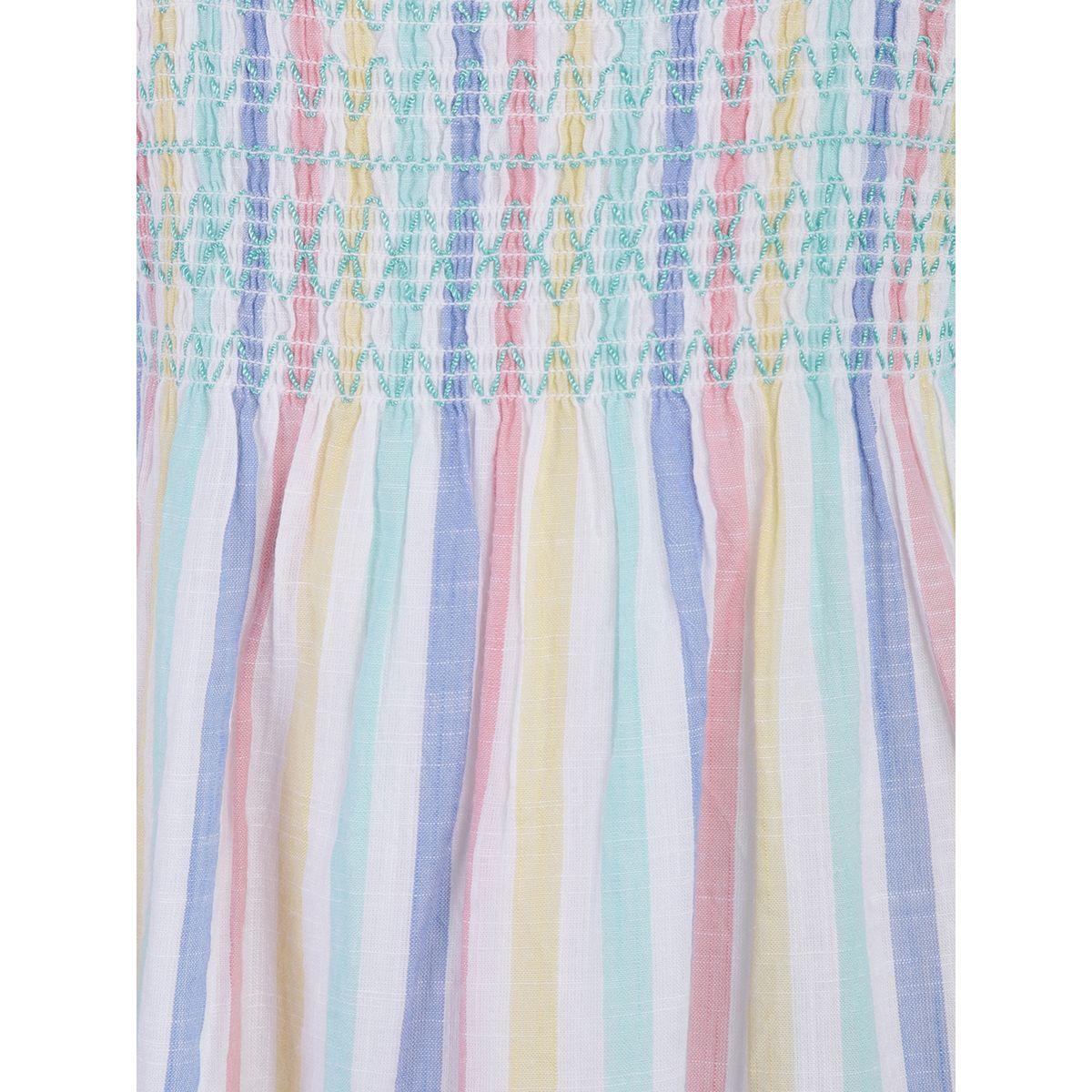 Styli Striped Cold Shoulder Sleeve Top-girls-clothing-tshirts-image-4