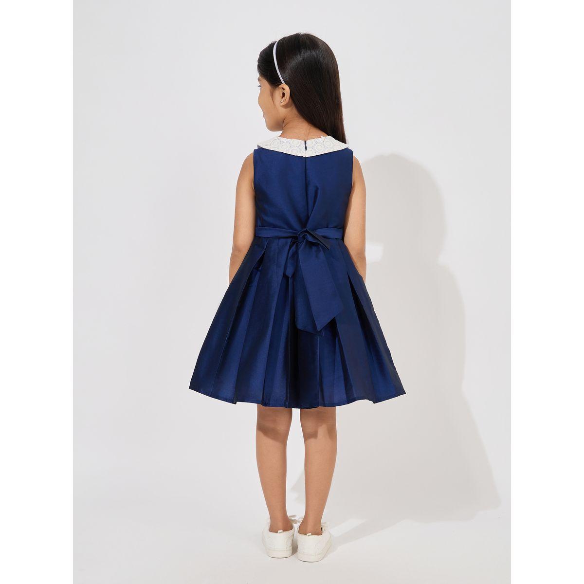 Styli Flower Applique Box Pleat Dress-girls-clothing-dressesandjumpsuits-image-4