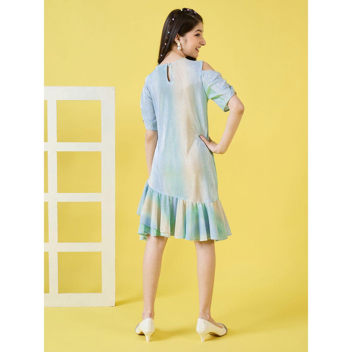 فستان بليسيه بكشكش واكمام مزمومة ستايلو بَج × ستايلي-girls-clothing-dressesandjumpsuits-image-2