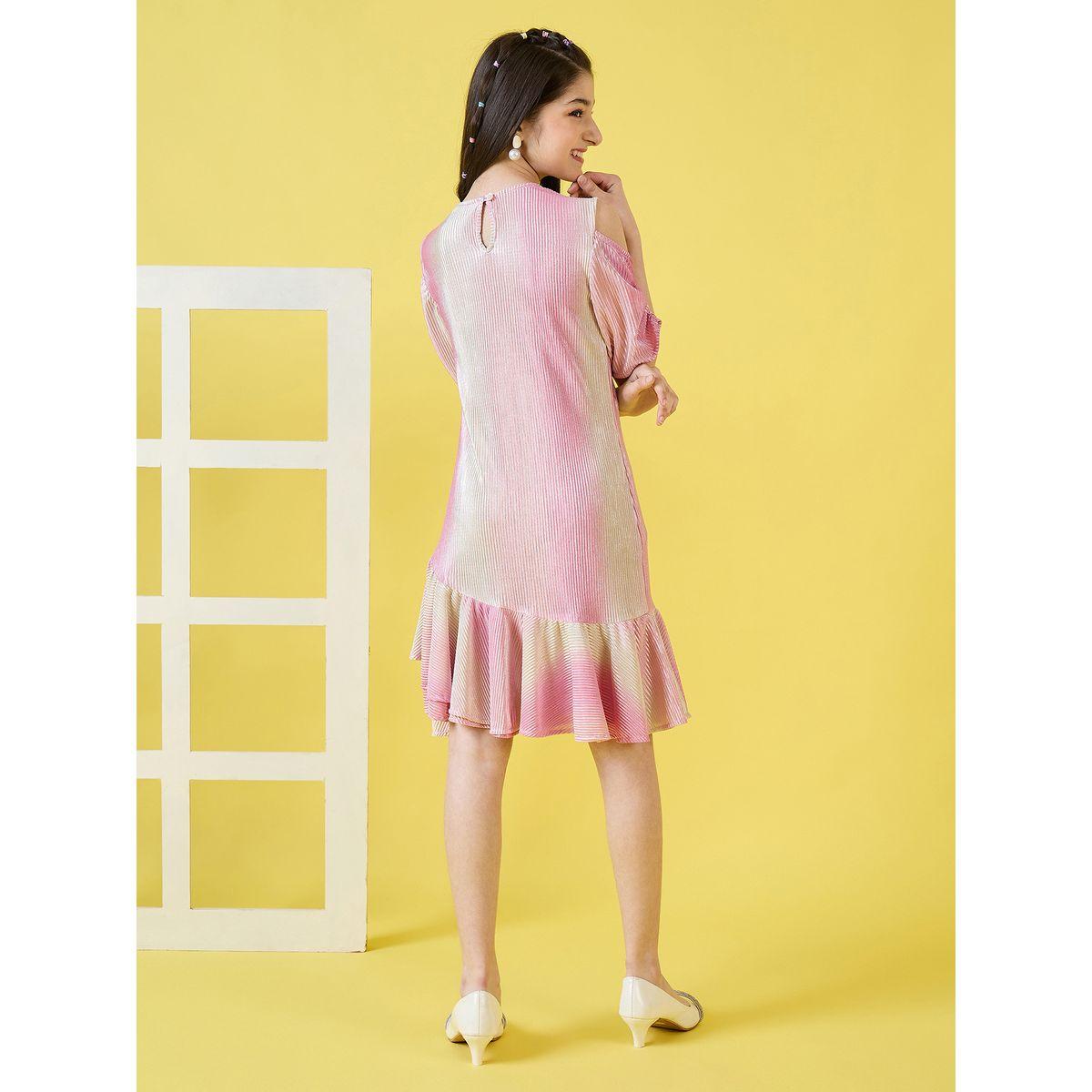 فستان بليسيه بكشكش واكمام مزمومة ستايلو بَج × ستايلي-girls-clothing-dressesandjumpsuits-image-2