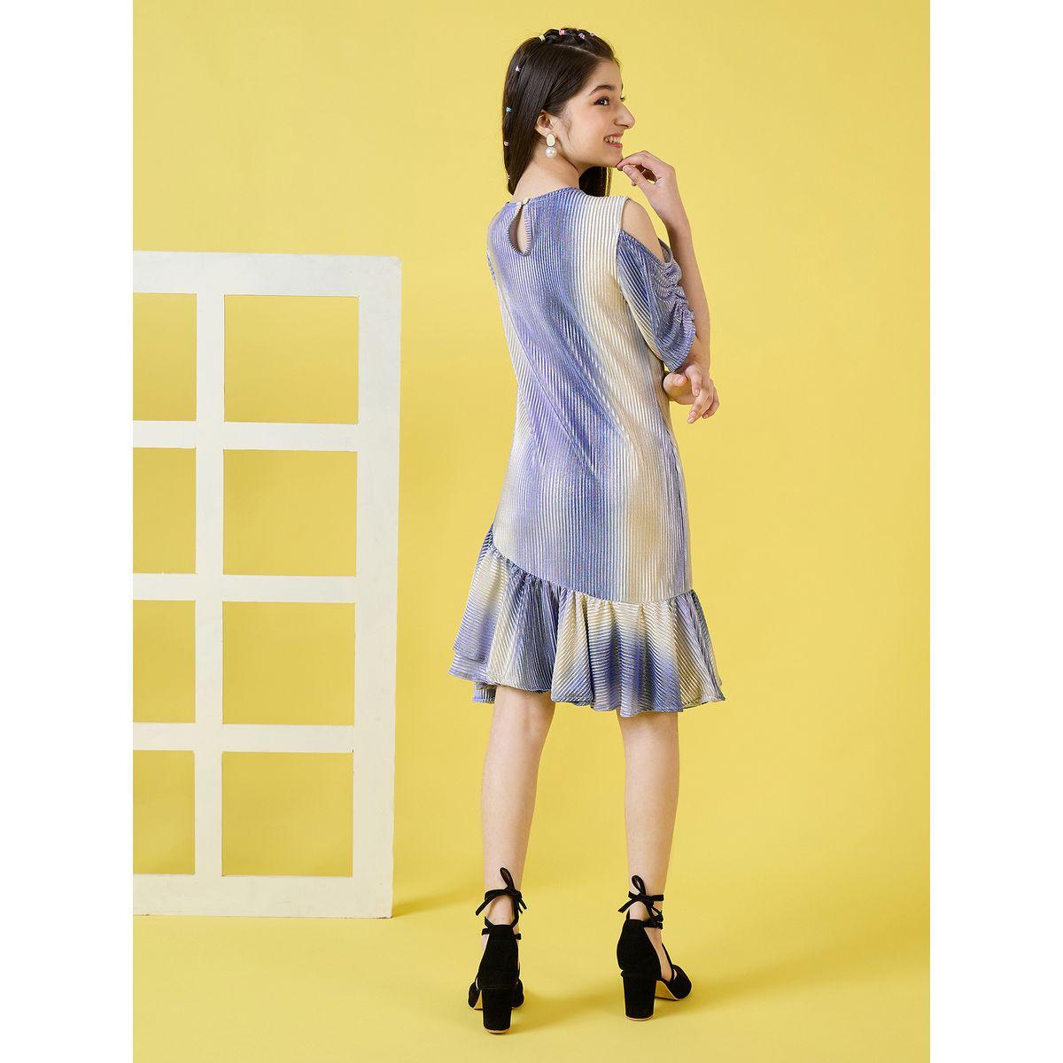 فستان بليسيه بكشكش واكمام مزمومة ستايلو بَج × ستايلي-girls-clothing-dressesandjumpsuits-image-2