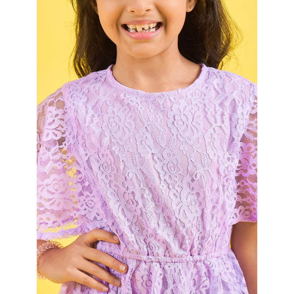 فستان بياقة دائرية وتفاصيل دانتيل ستايلو بَج × ستايلي-girls-clothing-dressesandjumpsuits-image-3