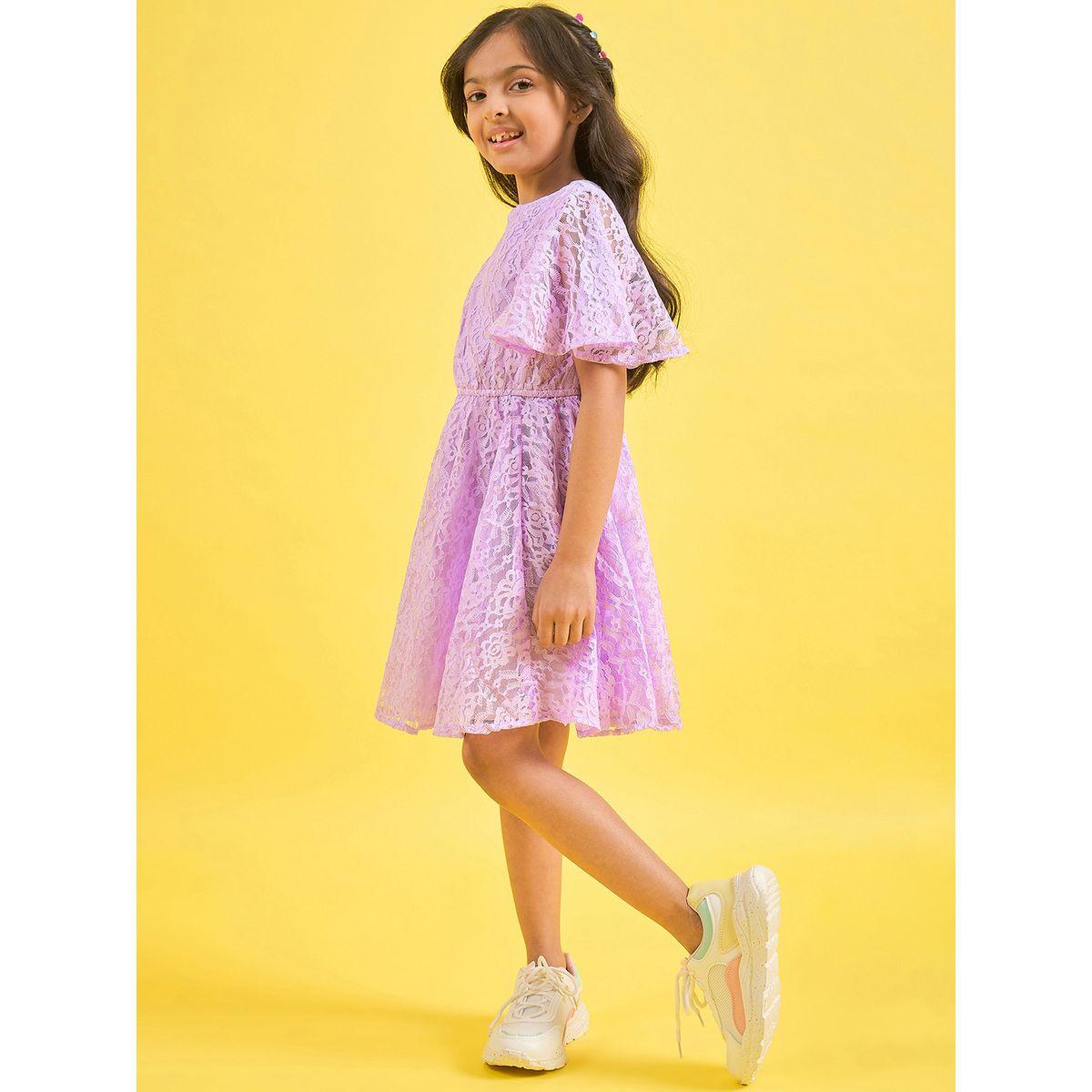 Stylo Bug X Styli Lace Overlay Round Neck Dress-girls-clothing-dressesandjumpsuits-image-5