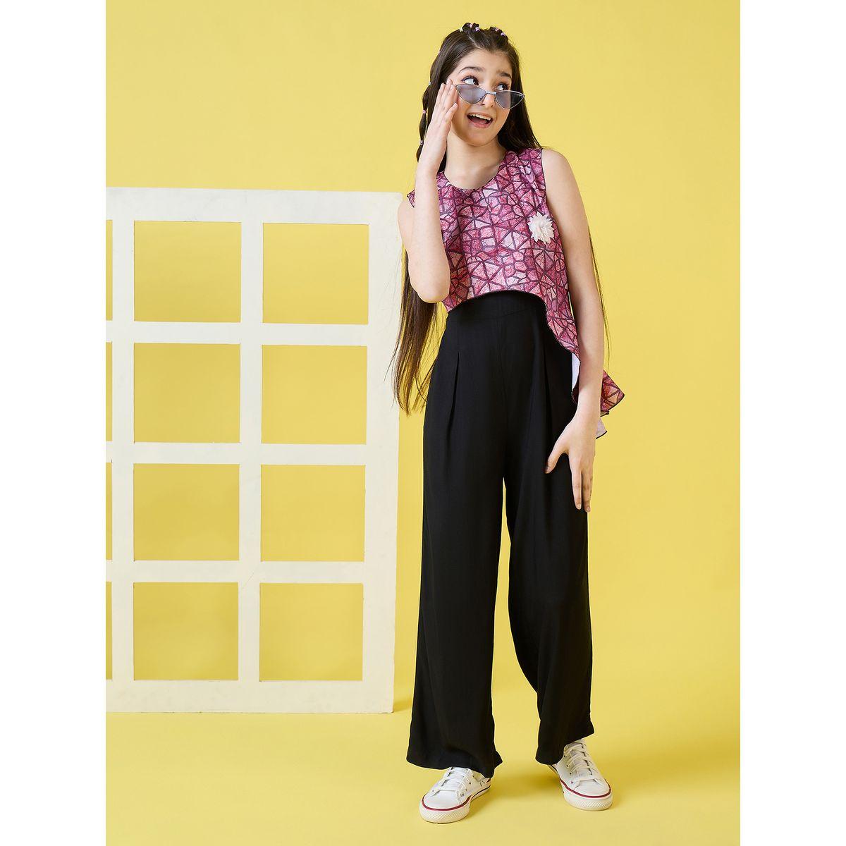 جمبسوت بلا اكمام بطبعة هندسية ستايلو بَج × ستايلي-girls-clothing-rompers-image-1