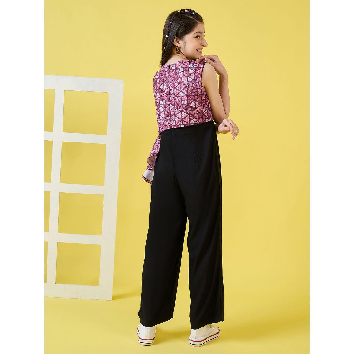 جمبسوت بلا اكمام بطبعة هندسية ستايلو بَج × ستايلي-girls-clothing-rompers-image-2