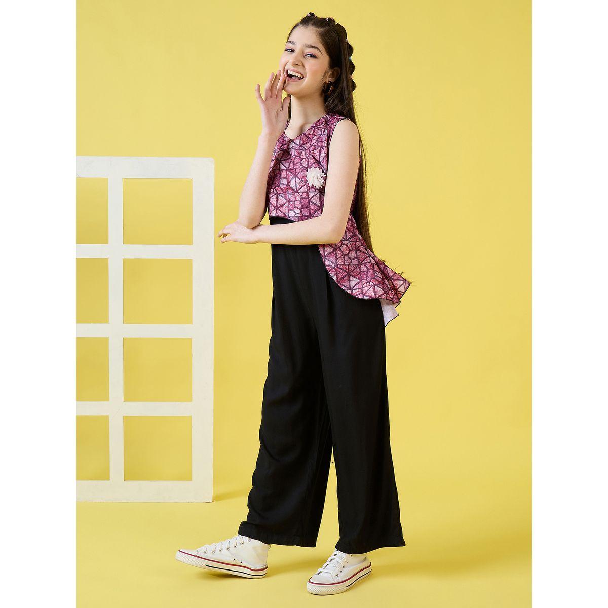 جمبسوت بلا اكمام بطبعة هندسية ستايلو بَج × ستايلي-girls-clothing-rompers-image-3