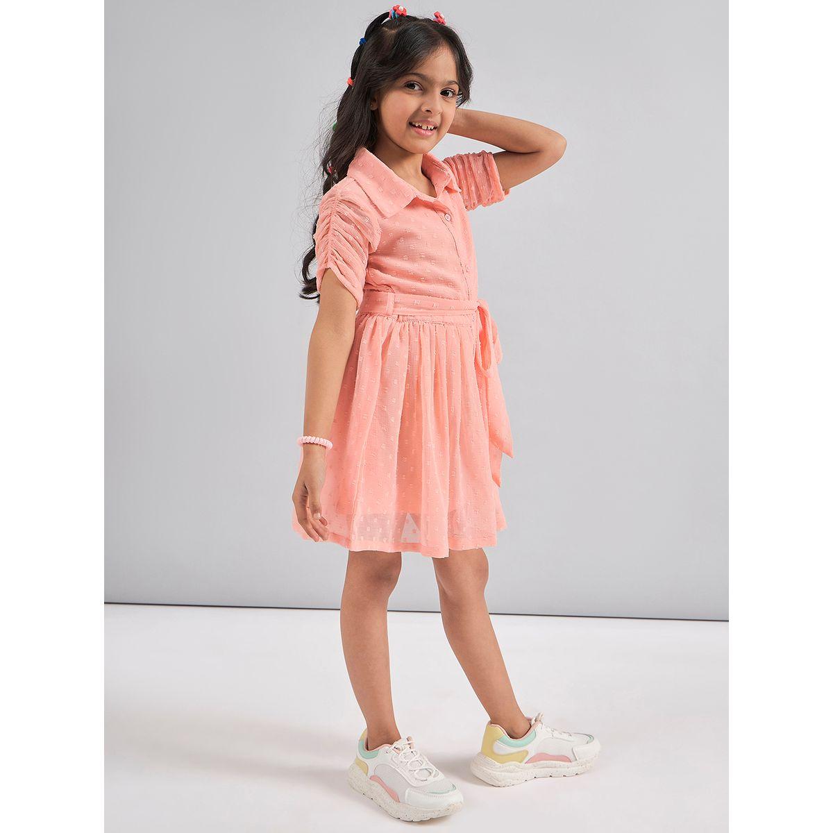Stylo Bug X Styli Dobby Shirt Dress with Tie Belt-girls-clothing-dressesandjumpsuits-image-4