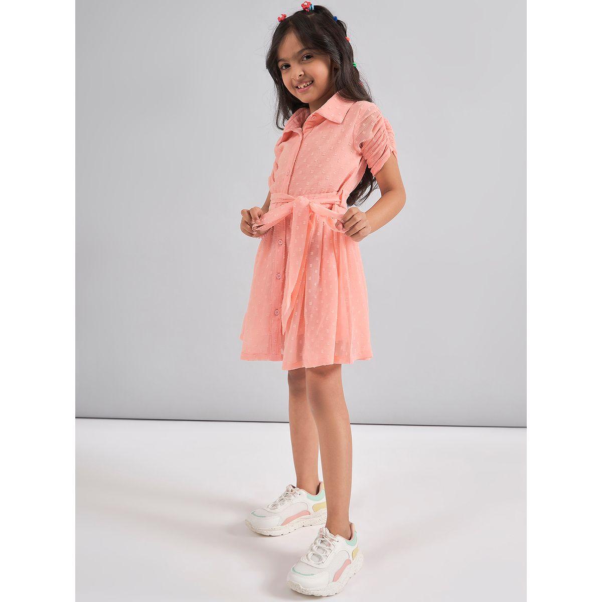 Stylo Bug X Styli Dobby Shirt Dress with Tie Belt-girls-clothing-dressesandjumpsuits-image-5
