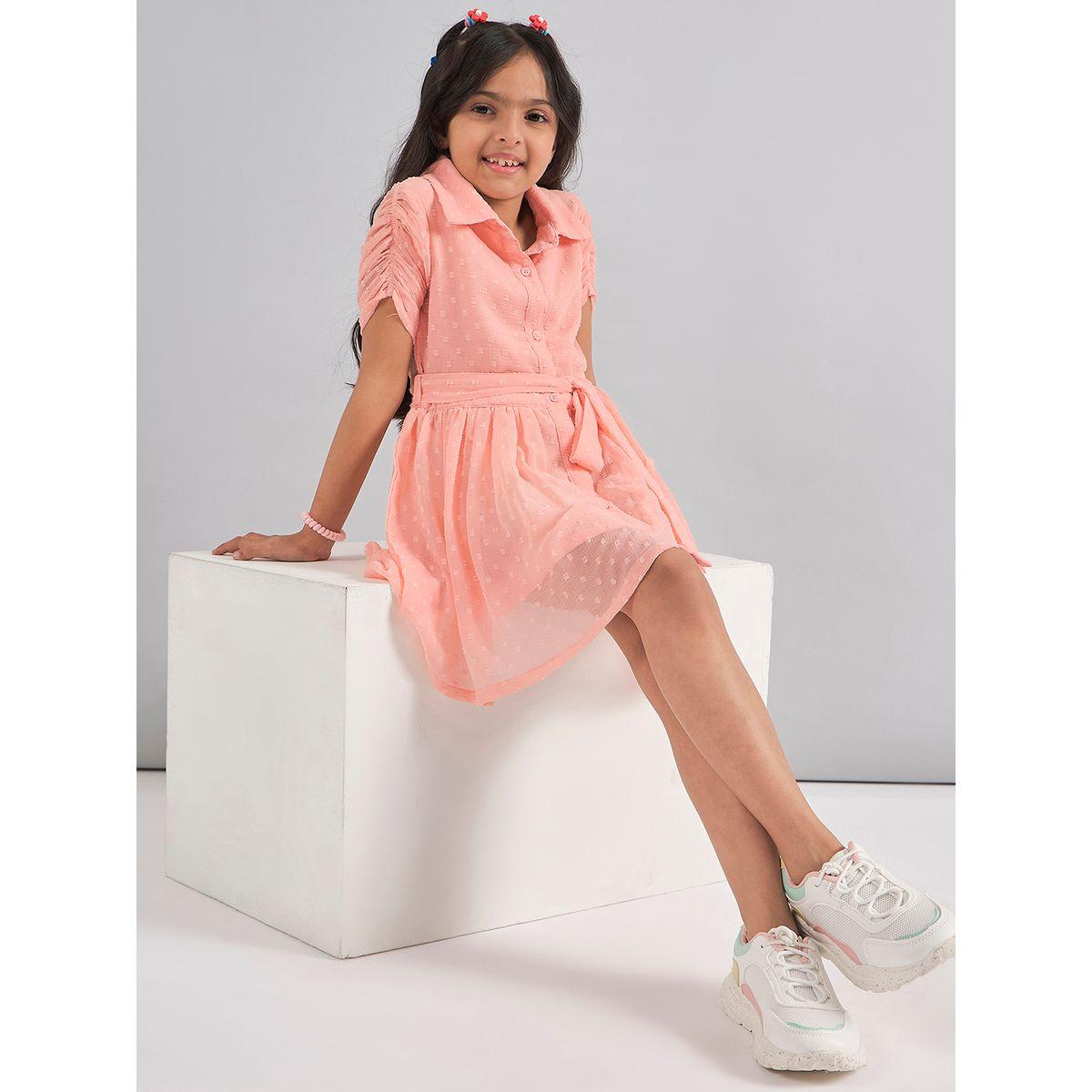 Stylo Bug X Styli Dobby Shirt Dress with Tie Belt-girls-clothing-dressesandjumpsuits-image-6