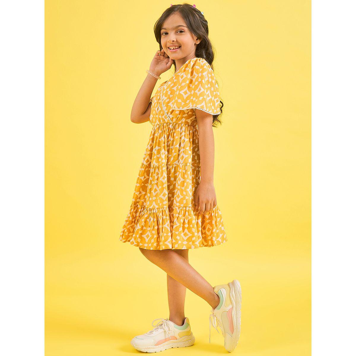 فستان مطبع بالكامل مع كسرات ونمط لف ستايلو بَج × ستايلي-girls-clothing-dressesandjumpsuits-image-5