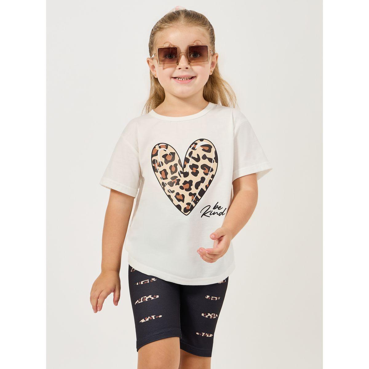 Styli  Heart Printed T-Shirt & Biker Short Set-girls-clothing-setsandcoords-image-2