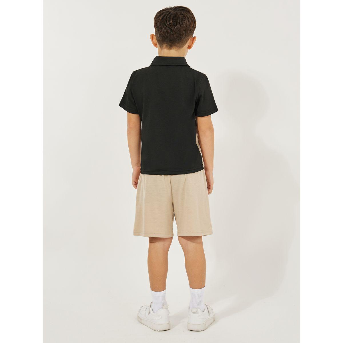 Styli Color Block Printed Polo T-Shirt & Shorts Set-boys-clothing-setsandcoords-image-4