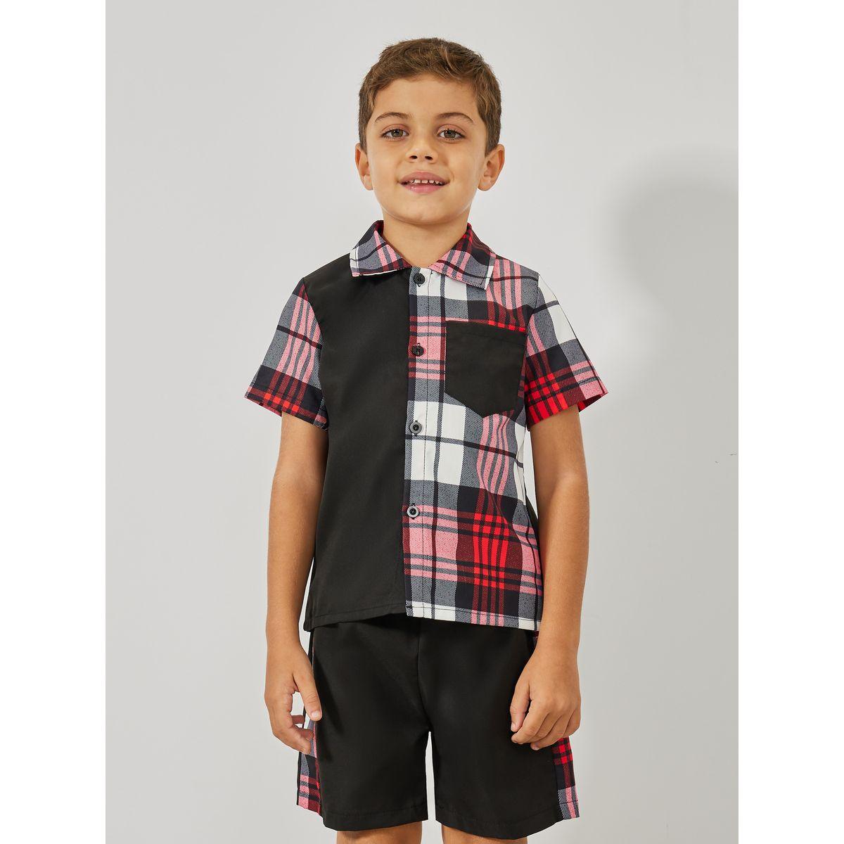 مجموعة من شورت وبلوزة بنمط كتل الالوان-boys-clothing-setsandcoords-image-3