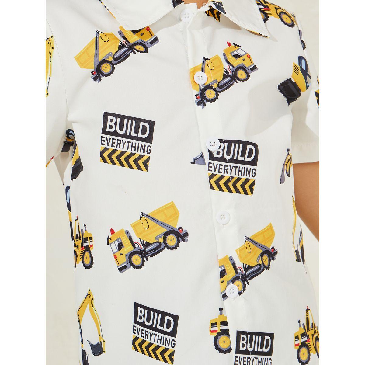 Styli Truck Graphic Print Shirt & Shorts Set-boys-clothing-setsandcoords-image-4
