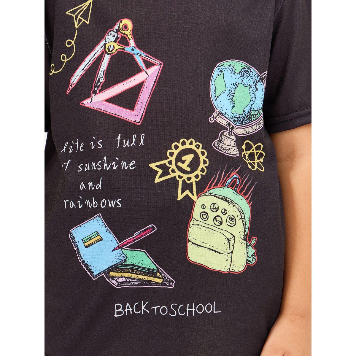 Styli Back To School Graphic T-Shirt & Shorts Set-boys-clothing-setsandcoords-image-3