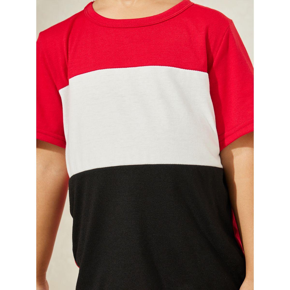 مجموعة من شورت مع تيشيرت بنمط كتل الالوان-boys-clothing-setsandcoords-image-3