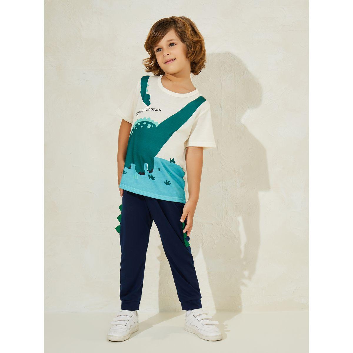 مجموعة من جوغر مع تيشيرت بطبعة ديناصور-boys-clothing-setsandcoords-image-1
