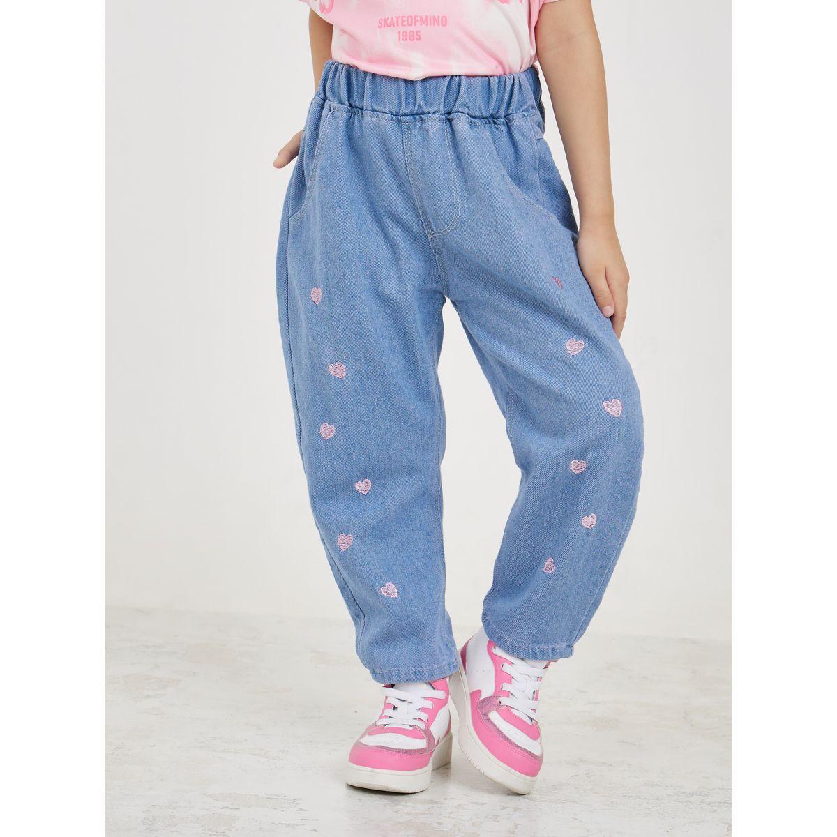 جينز باجي مُطرّز باشكال قلوب-girls-clothing-bottoms-jeansandjeggings-image-1