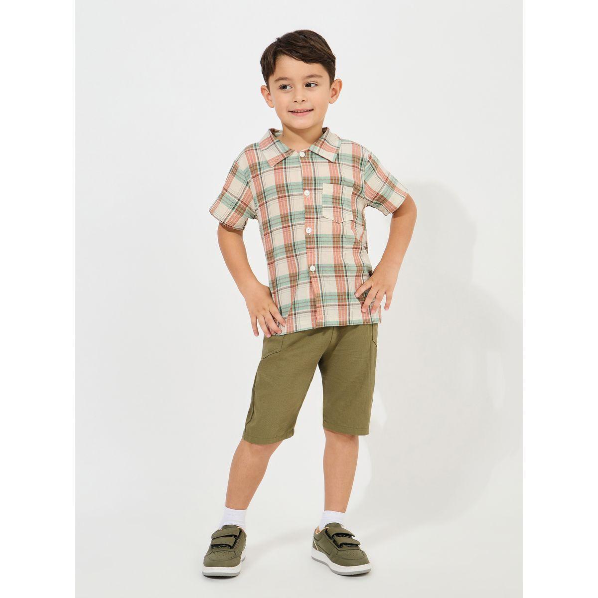 Styli Elastic Waistband Solid Shorts with Side Pocket-boys-clothing-bottoms-shorts-image-2