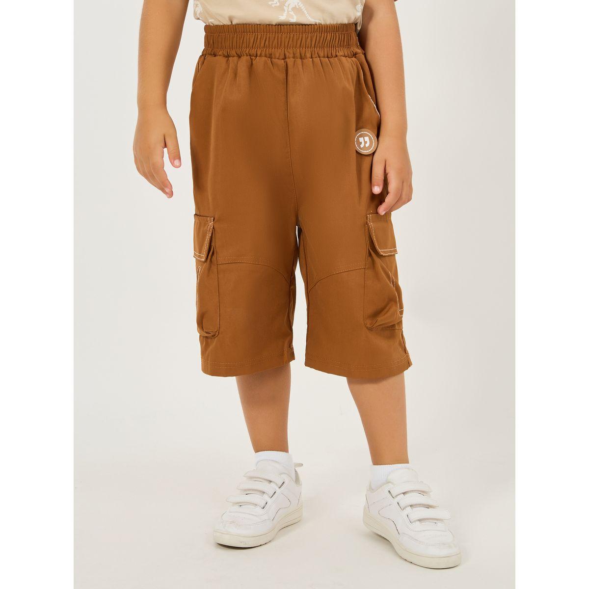 Styli Solid Cargo Loose Fit Shorts-boys-clothing-bottoms-shorts-image-1