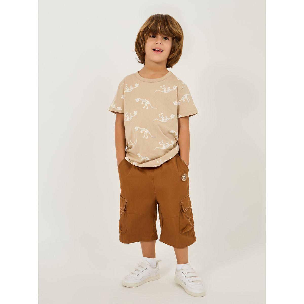 Styli Solid Cargo Loose Fit Shorts-boys-clothing-bottoms-shorts-image-2