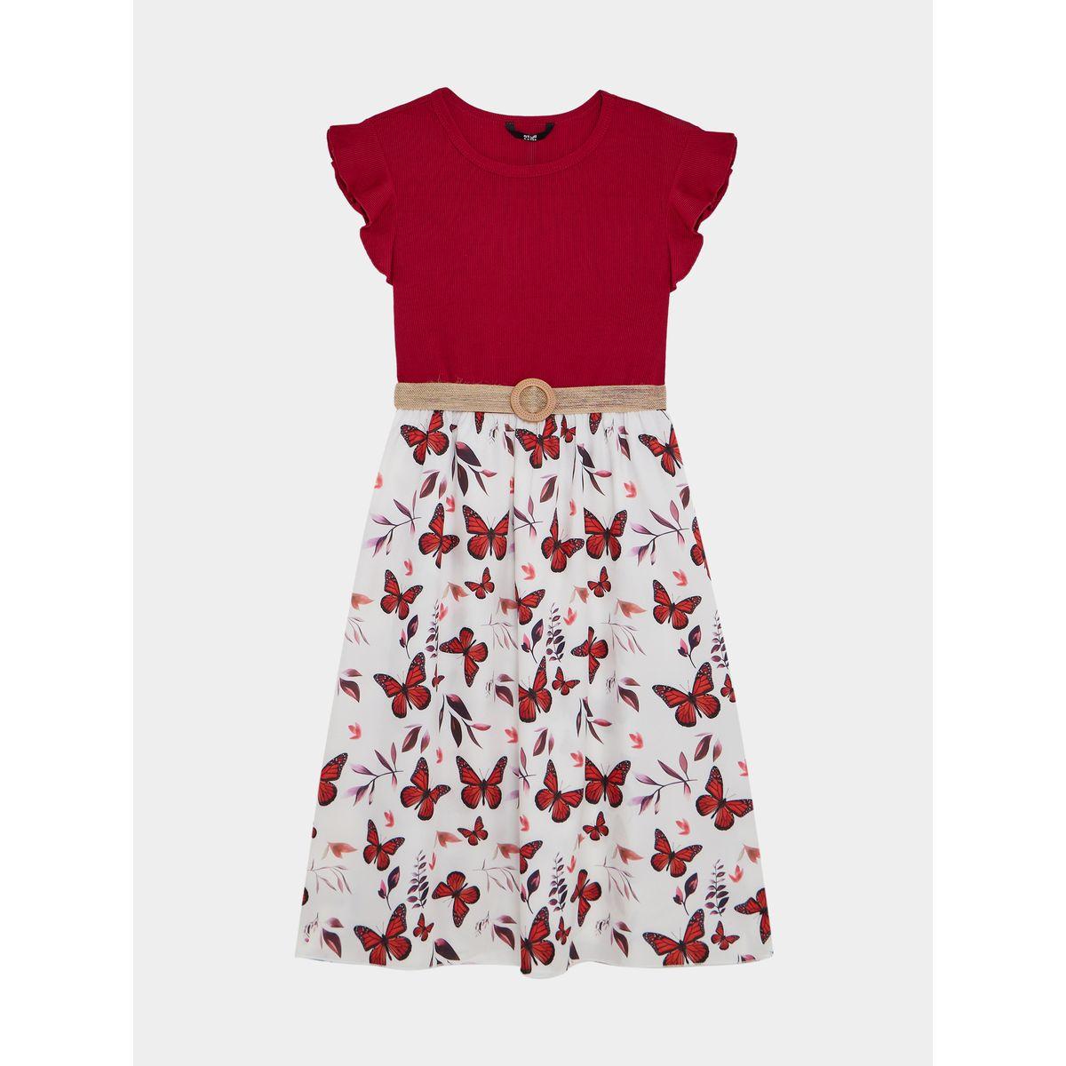 فستان مطبعة بطبعات فراشة مع تفاصيل كشكش-girls-clothing-dressesandjumpsuits-image-1